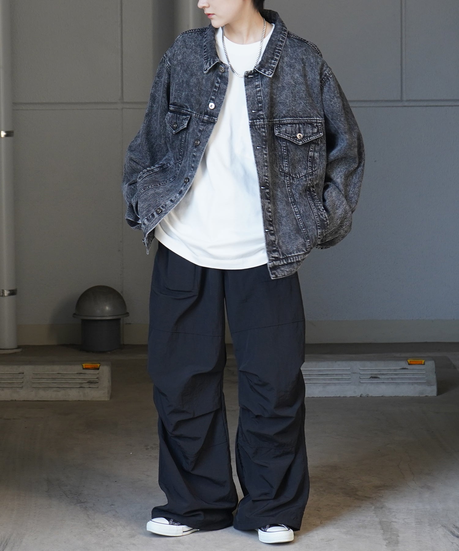 【新色追加】ビッグシルエット ヴィンテージライク ケミカルウォッシュ加工 Gジャン デニムジャケット