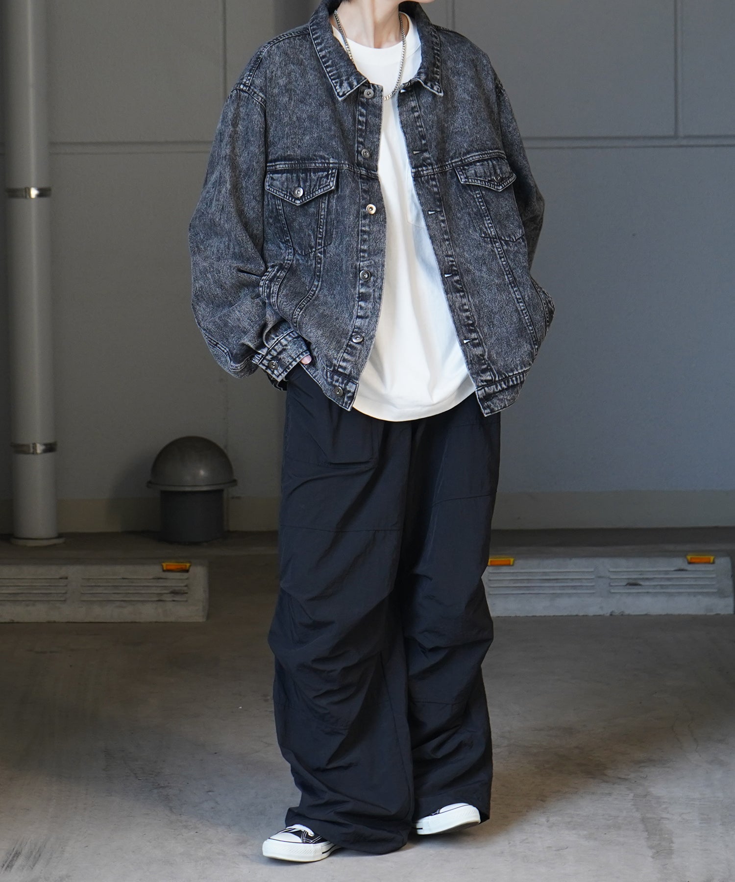 【新色追加】ビッグシルエット ヴィンテージライク ケミカルウォッシュ加工 Gジャン デニムジャケット