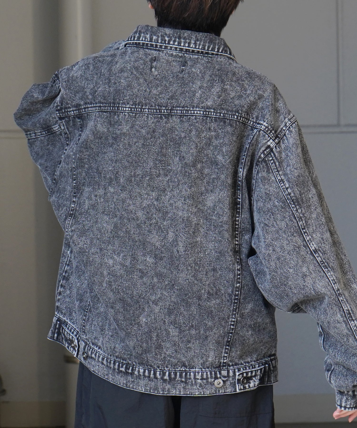 【新色追加】ビッグシルエット ヴィンテージライク ケミカルウォッシュ加工 Gジャン デニムジャケット