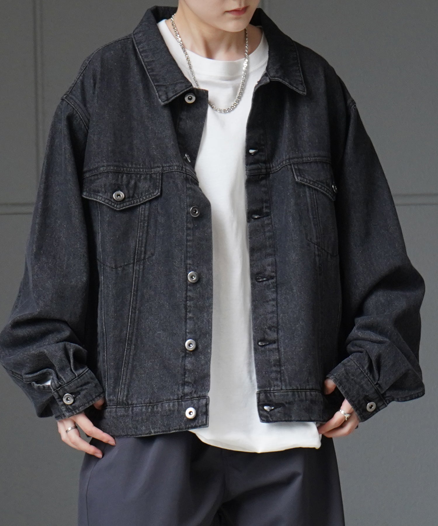 【新色追加】ビッグシルエット ヴィンテージライク ケミカルウォッシュ加工 Gジャン デニムジャケット