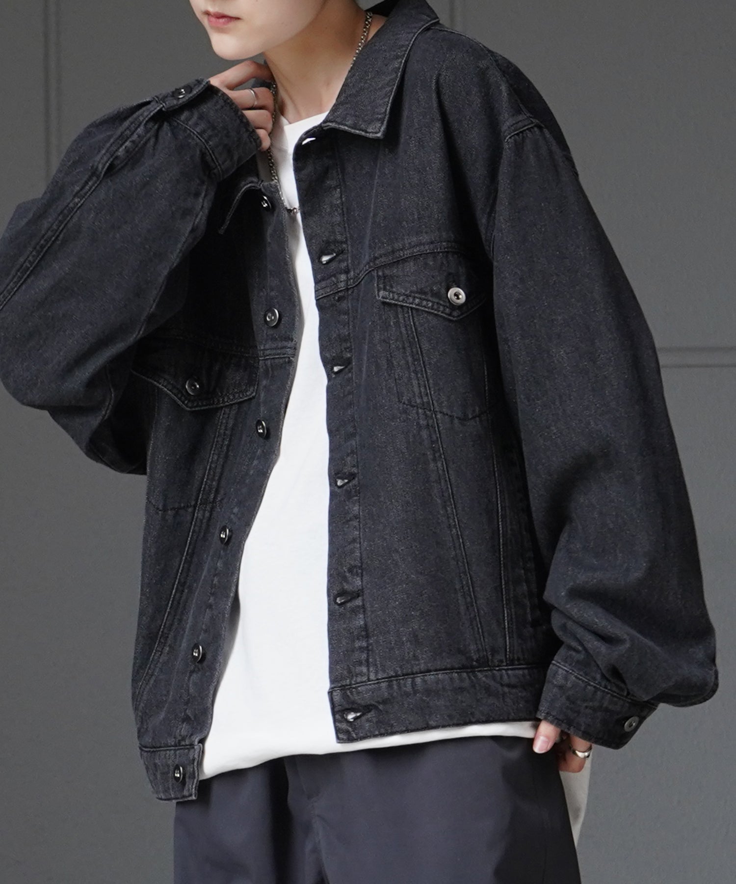 【新色追加】ビッグシルエット ヴィンテージライク ケミカルウォッシュ加工 Gジャン デニムジャケット