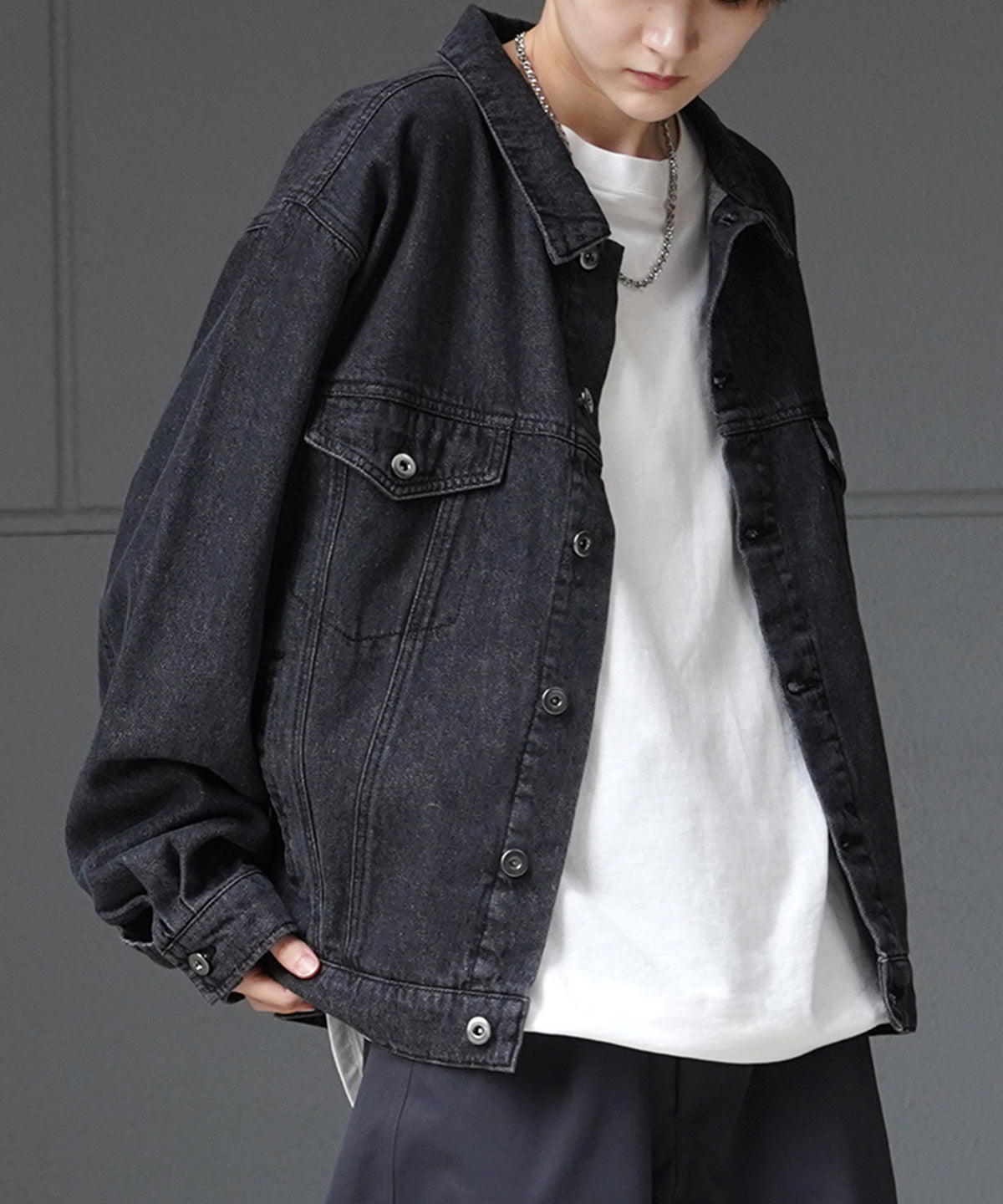 【新色追加】ビッグシルエット ヴィンテージライク ケミカルウォッシュ加工 Gジャン デニムジャケット