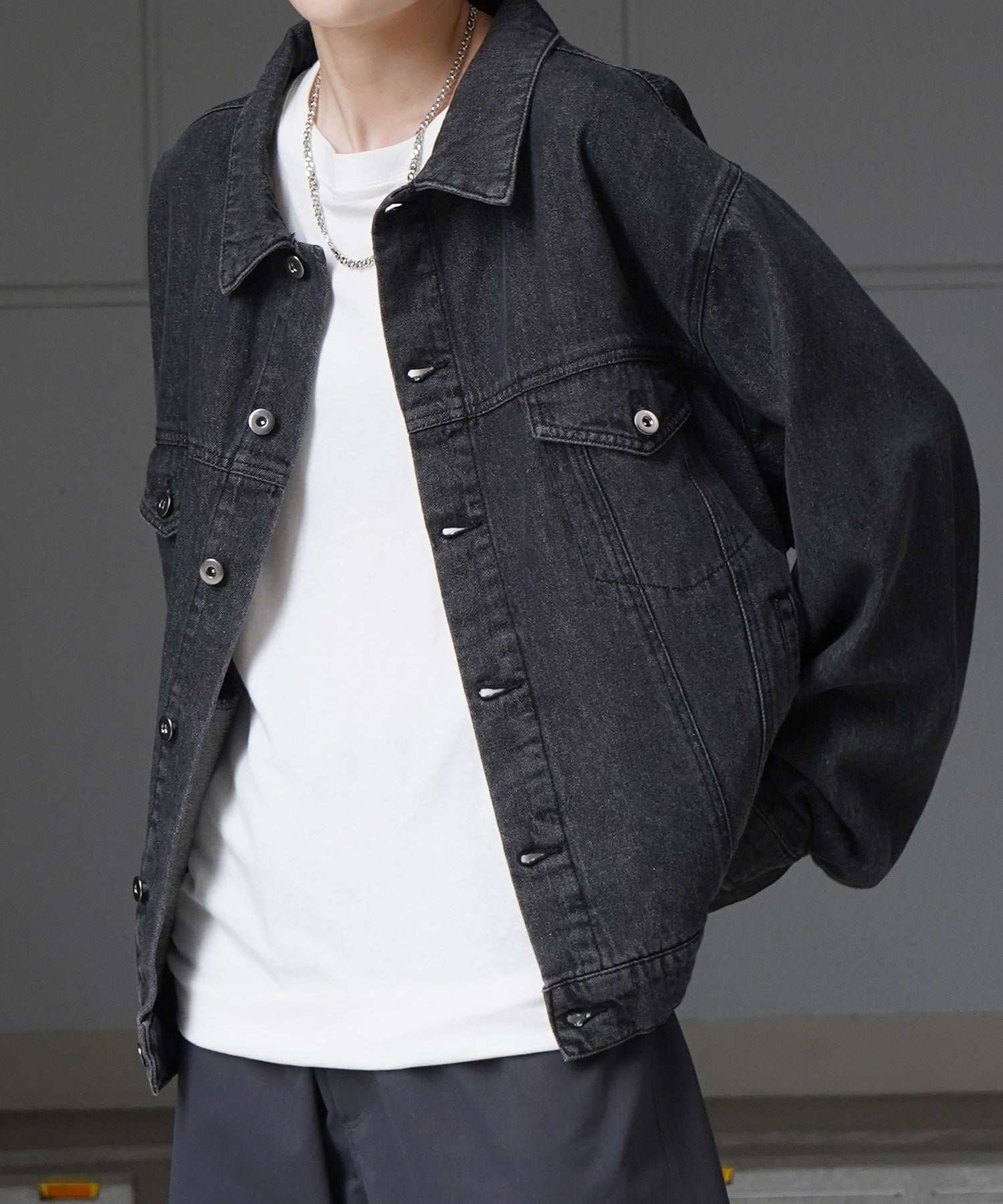 【新色追加】ビッグシルエット ヴィンテージライク ケミカルウォッシュ加工 Gジャン デニムジャケット