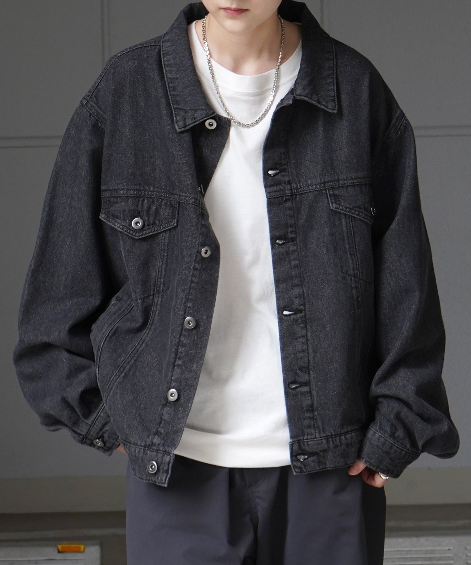 【新色追加】ビッグシルエット ヴィンテージライク ケミカルウォッシュ加工 Gジャン デニムジャケット