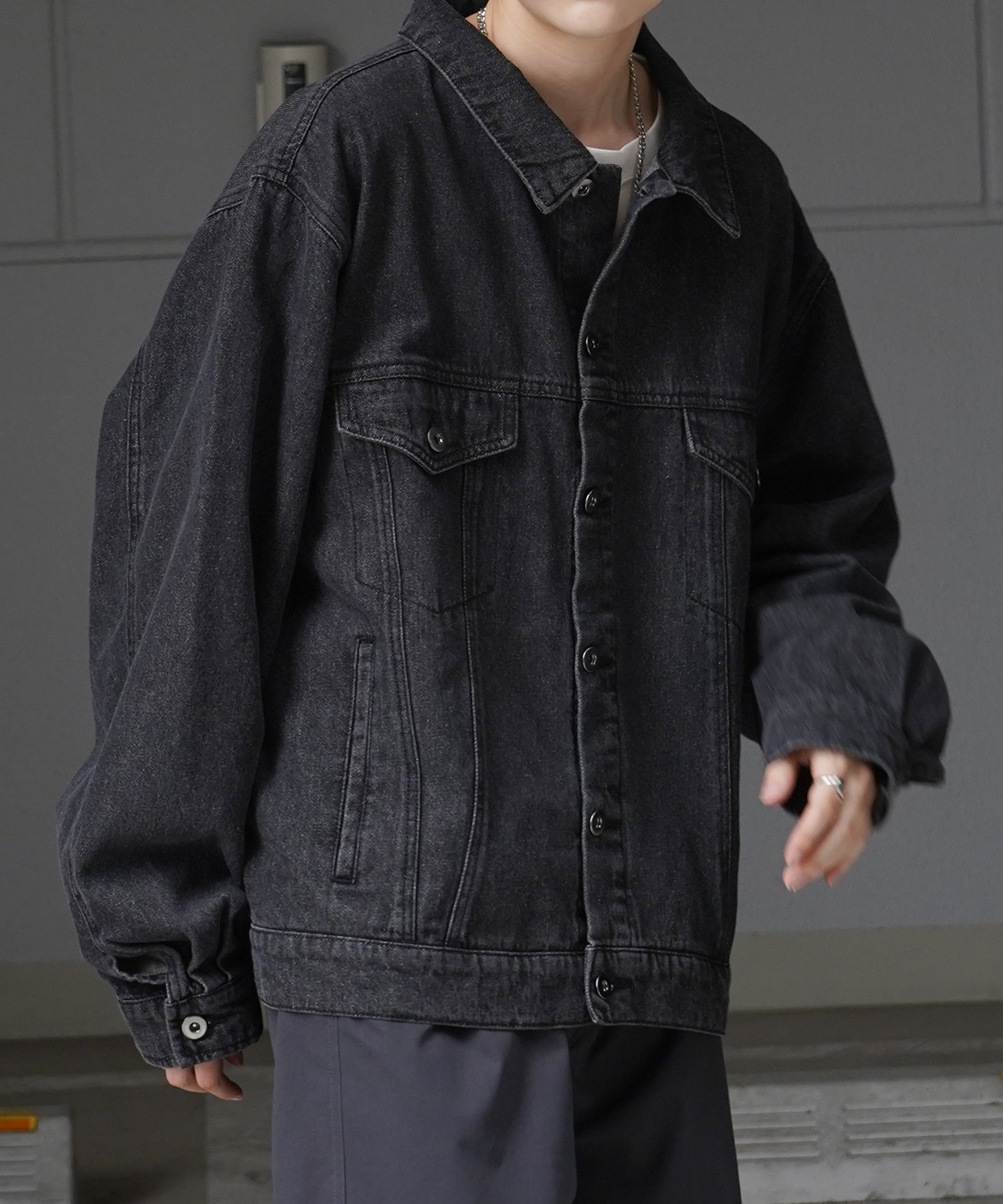 【新色追加】ビッグシルエット ヴィンテージライク ケミカルウォッシュ加工 Gジャン デニムジャケット