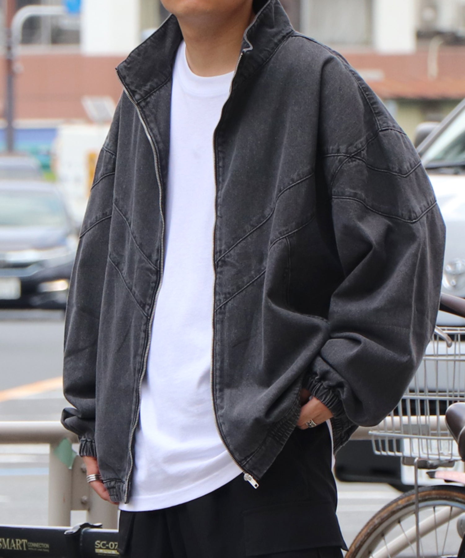 25SS ビッグシルエット ヴィンテージライク 切り替えデニムブルゾン ジャケット