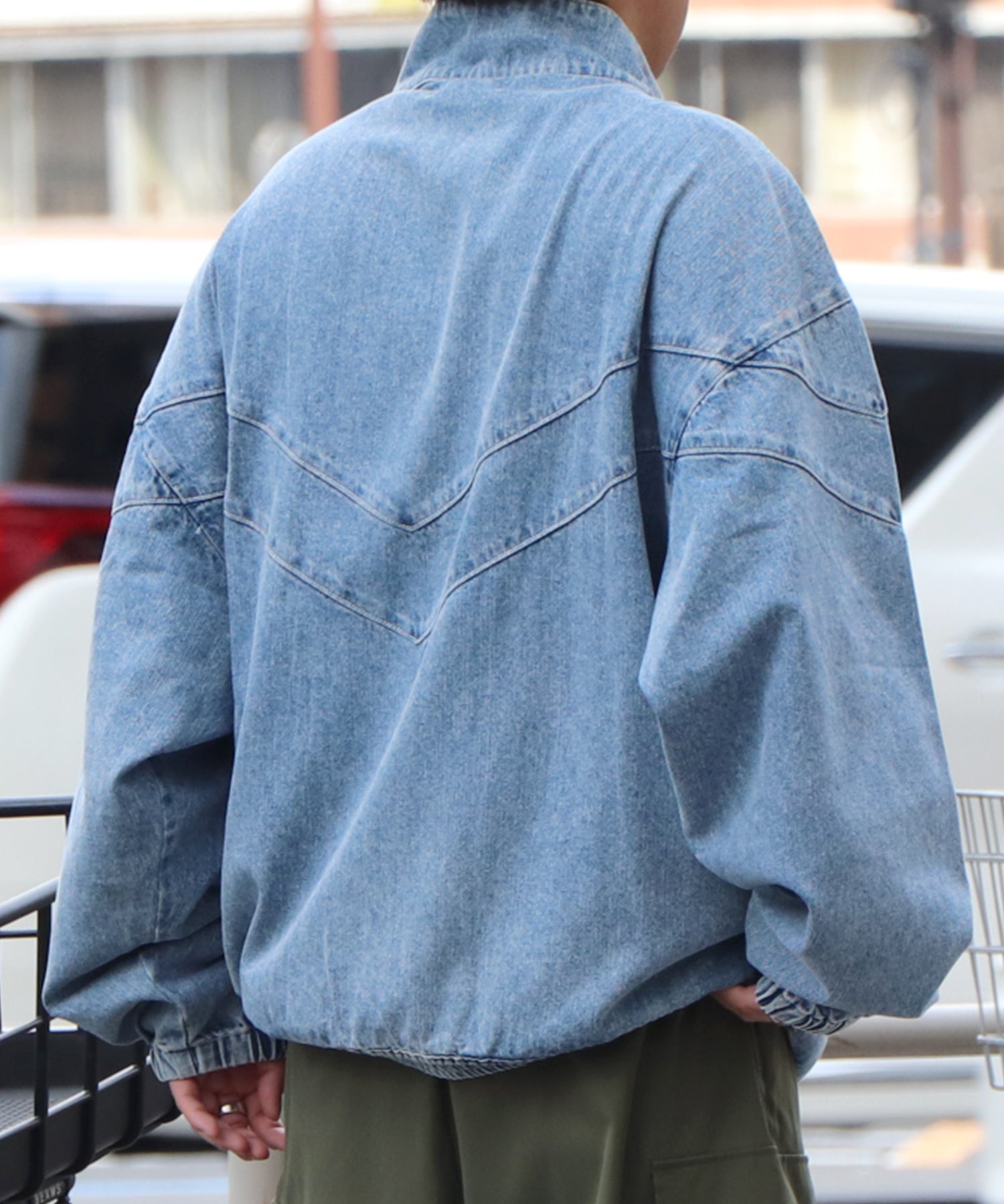 25SS ビッグシルエット ヴィンテージライク 切り替えデニムブルゾン ジャケット