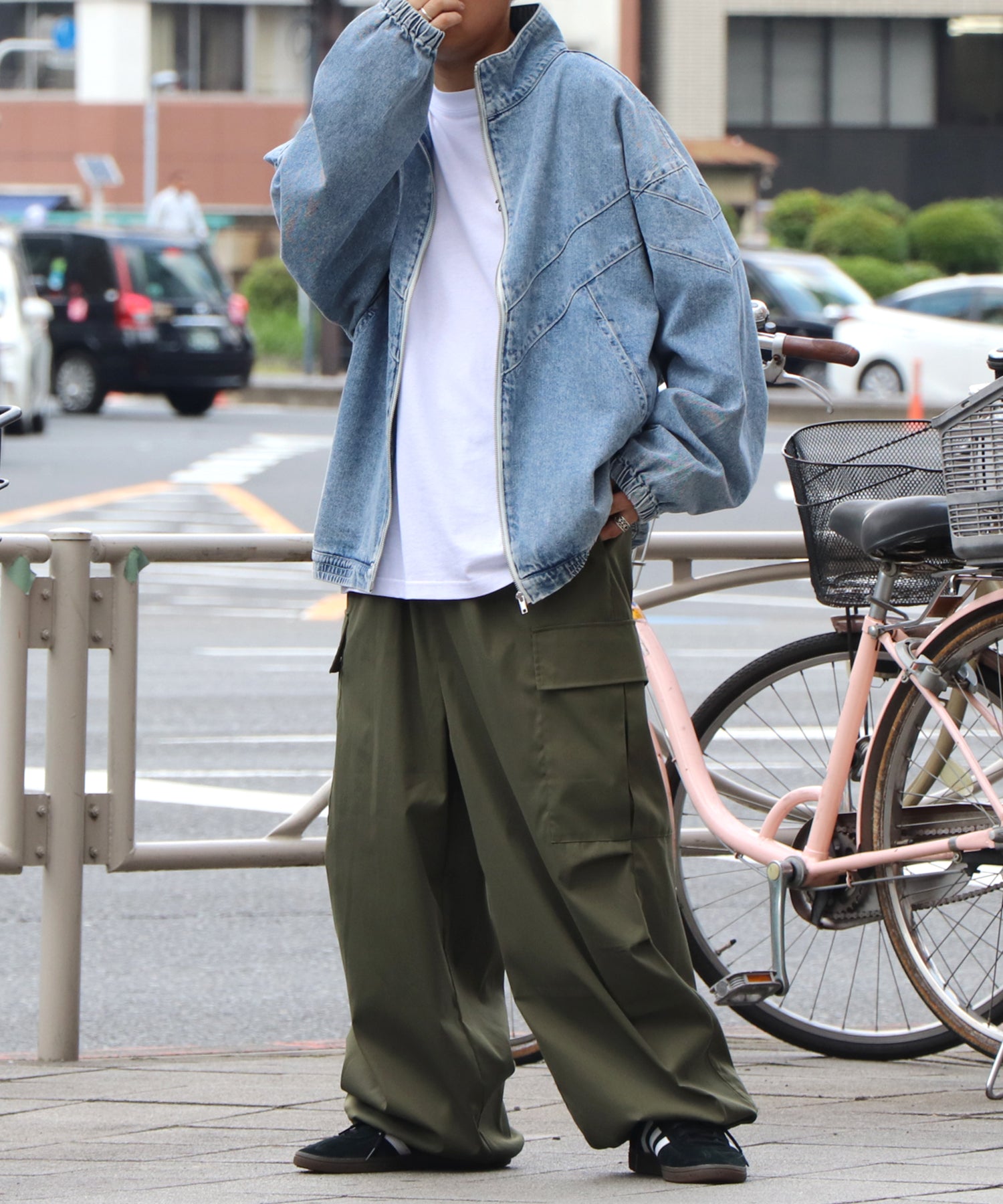 25SS ビッグシルエット ヴィンテージライク 切り替えデニムブルゾン ジャケット
