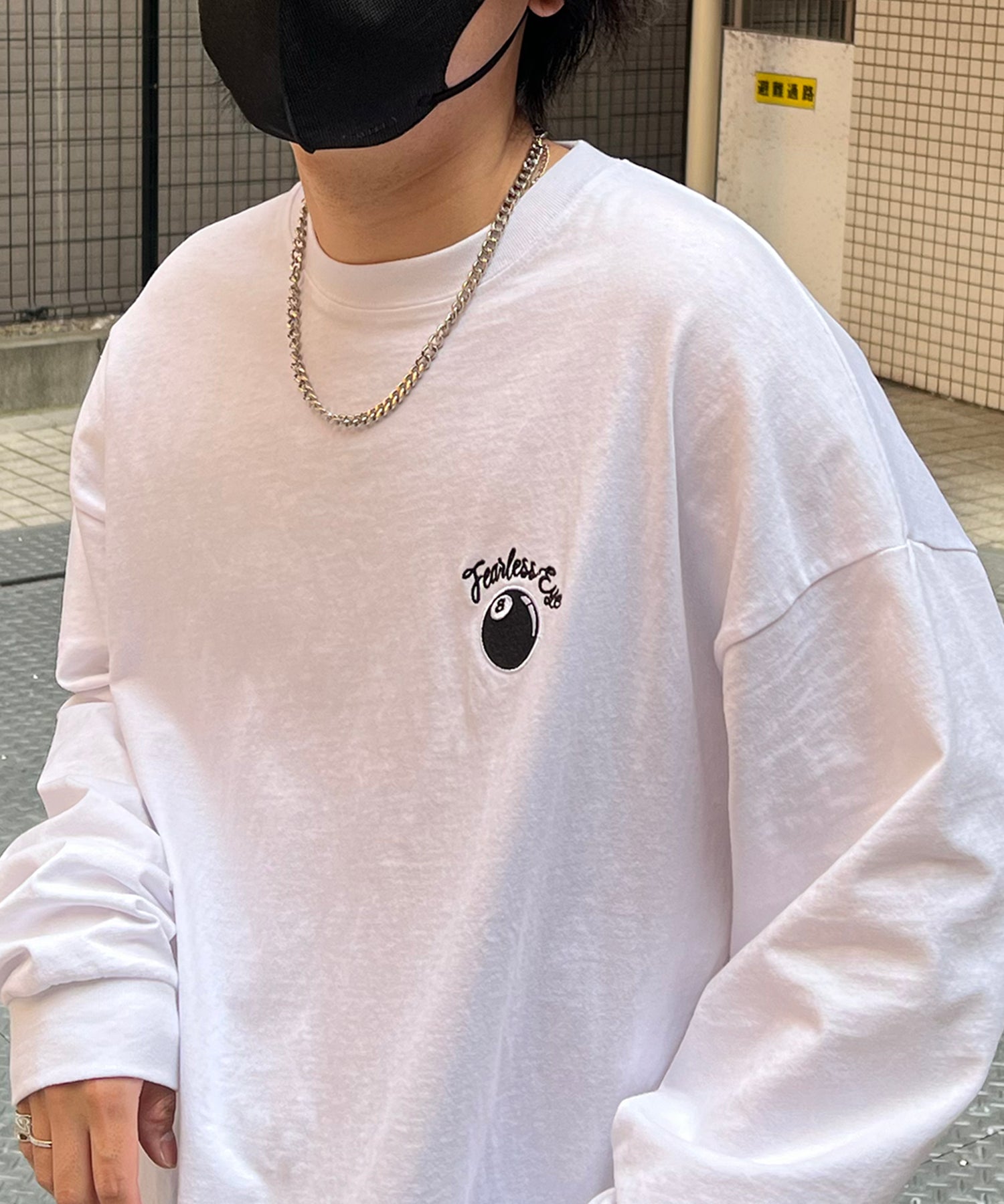 8ボール&ダイス ワンポイント刺繍 / バックプリント ビッグシルエットロンT