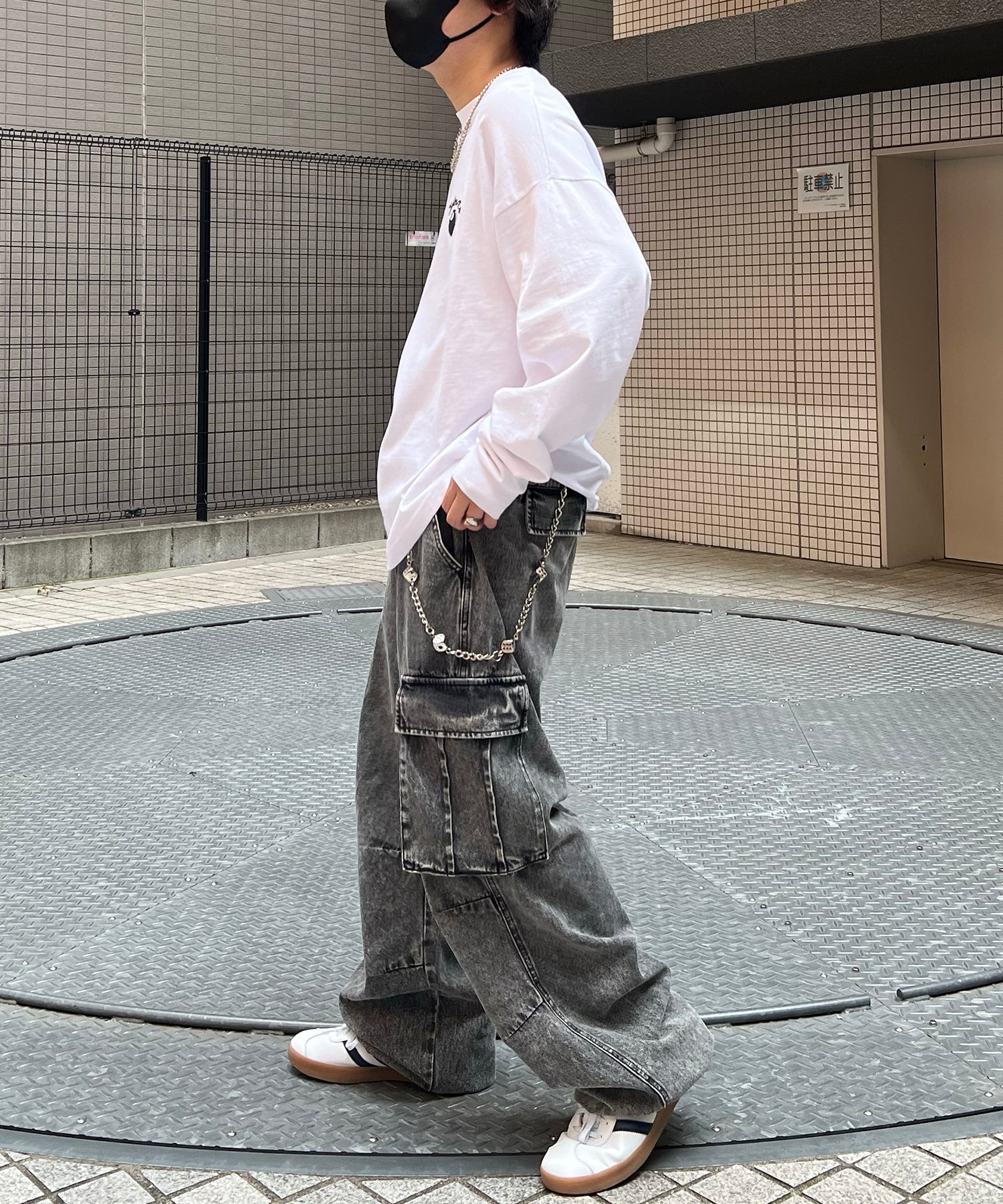 8ボール&ダイス ワンポイント刺繍 / バックプリント ビッグシルエットロンT