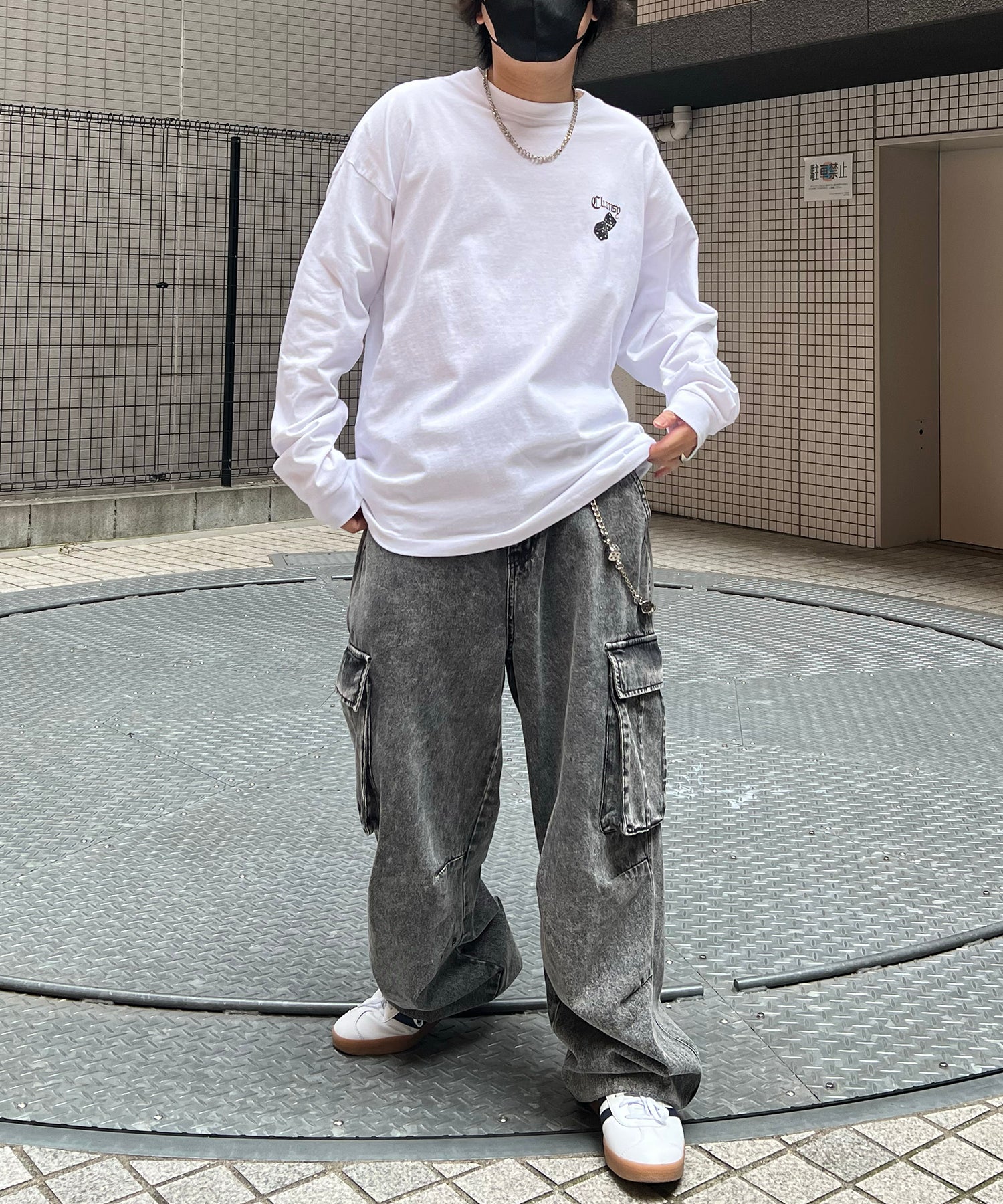 8ボール&ダイス ワンポイント刺繍 / バックプリント ビッグシルエットロンT