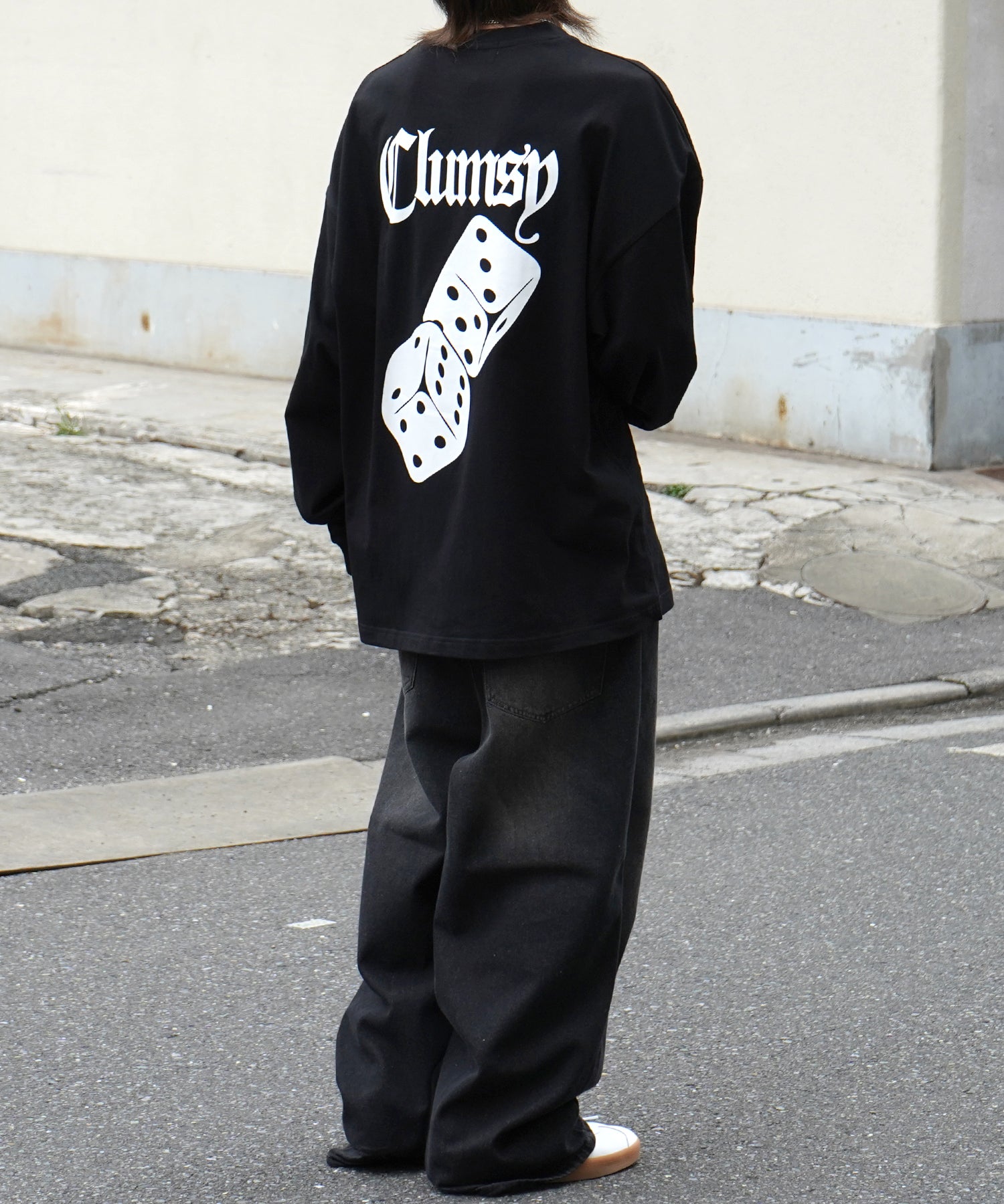 8ボール&ダイス ワンポイント刺繍 / バックプリント ビッグシルエットロンT