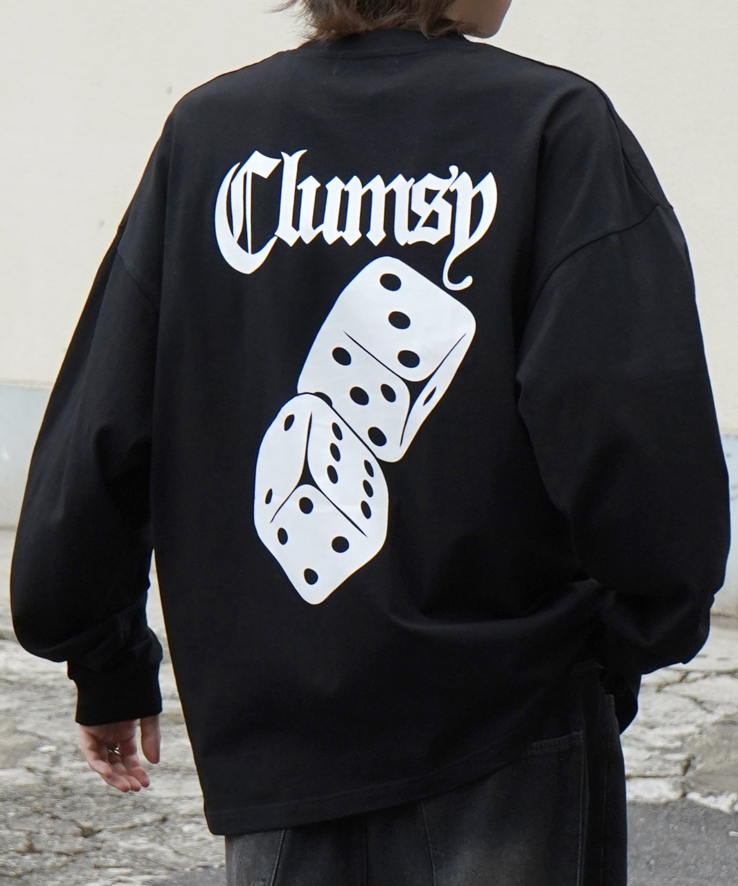 8ボール&ダイス ワンポイント刺繍 / バックプリント ビッグシルエットロンT