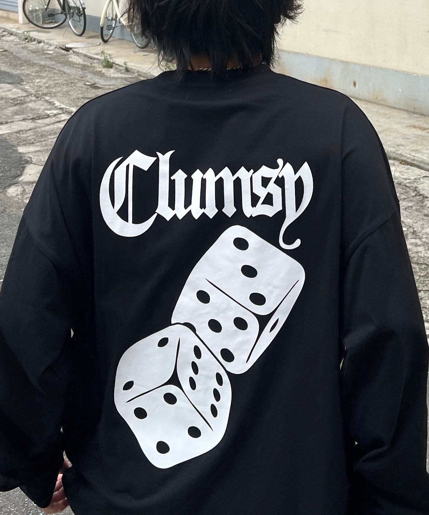 8ボール&ダイス ワンポイント刺繍 / バックプリント ビッグシルエットロンT