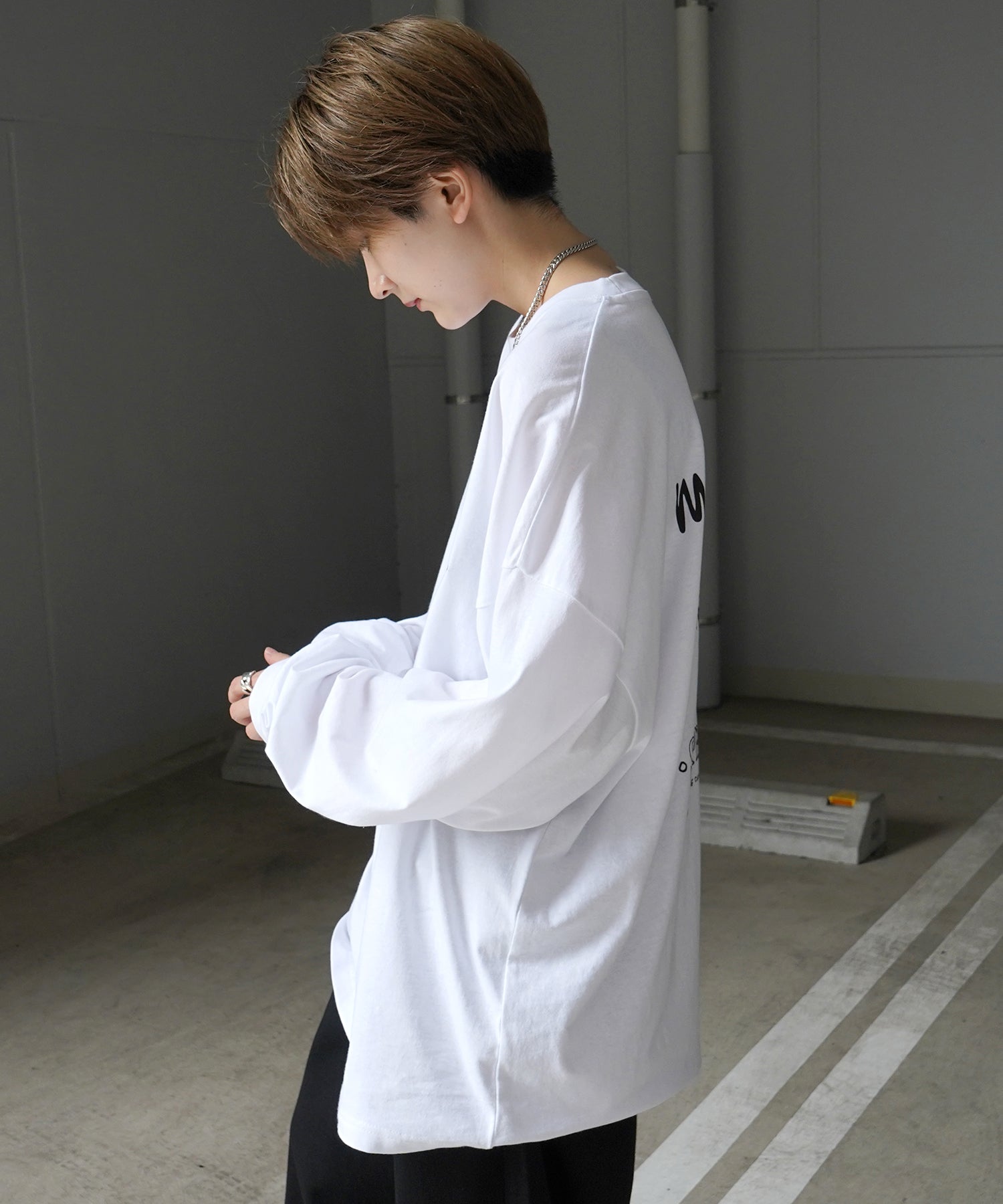 【MARK GONZALES ARTWORK COLLECTION / マーク ゴンザレス】ワンポイント刺繍 / バックプリント / 袖プリント ビッグシルエットロンT