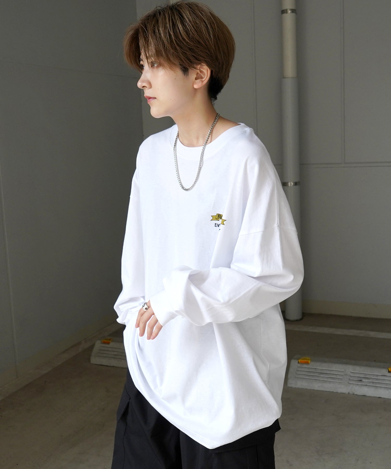 【MARK GONZALES ARTWORK COLLECTION / マーク ゴンザレス】ワンポイント刺繍 / バックプリント / 袖プリント ビッグシルエットロンT