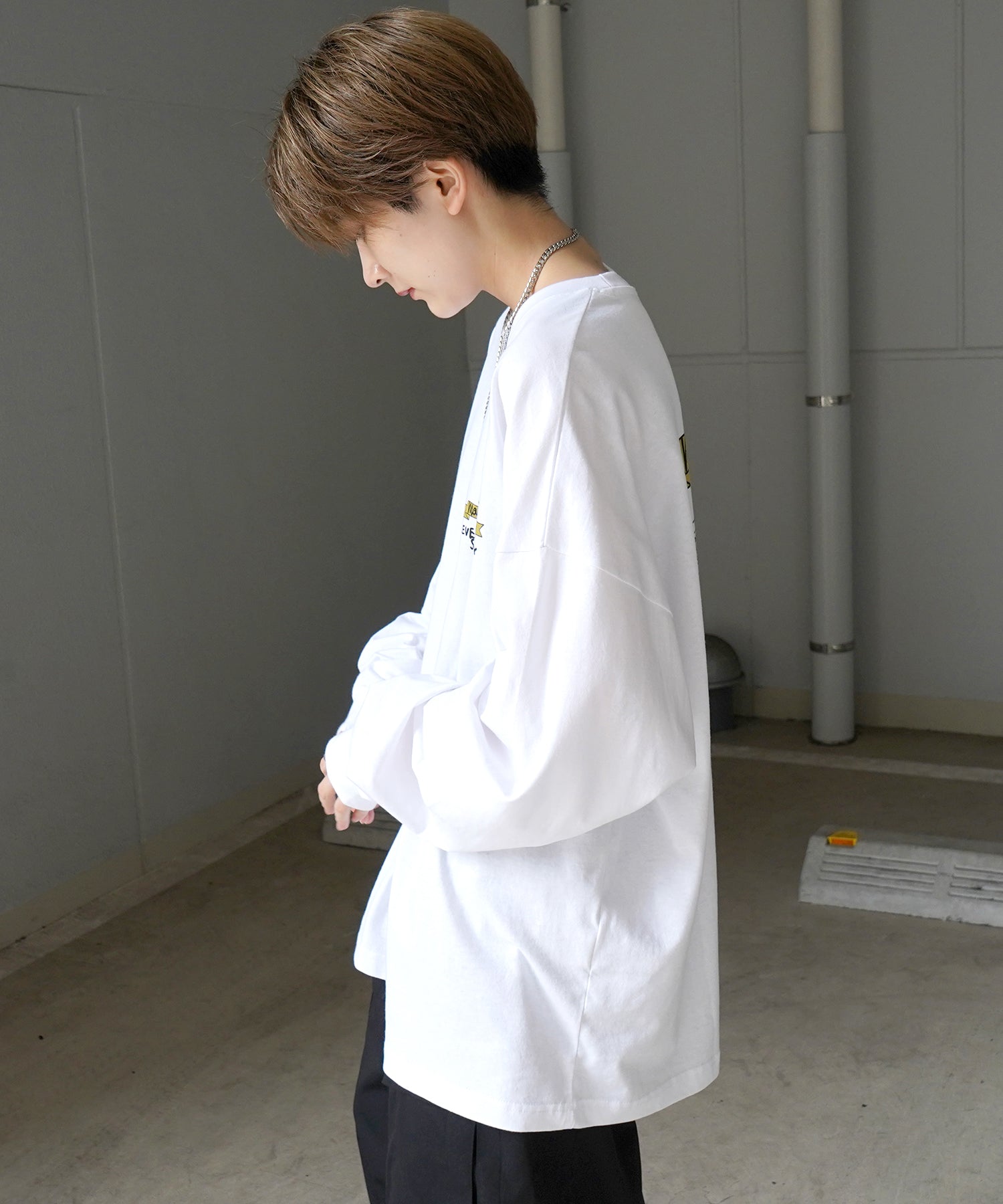 【MARK GONZALES ARTWORK COLLECTION / マーク ゴンザレス】ワンポイント刺繍 / バックプリント / 袖プリント ビッグシルエットロンT