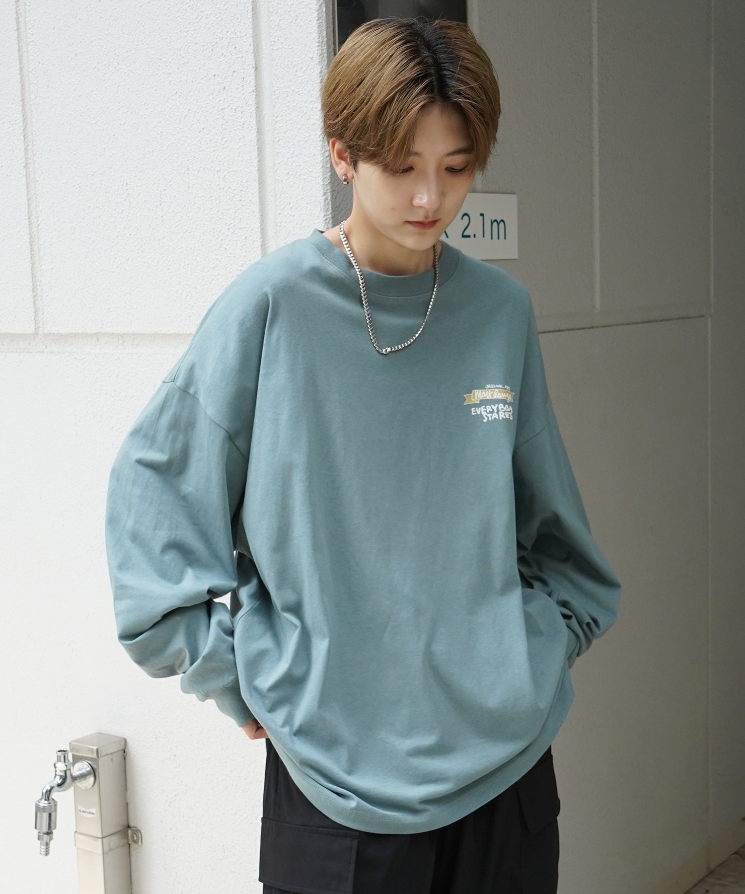 【MARK GONZALES ARTWORK COLLECTION / マーク ゴンザレス】ワンポイント刺繍 / バックプリント / 袖プリント ビッグシルエットロンT