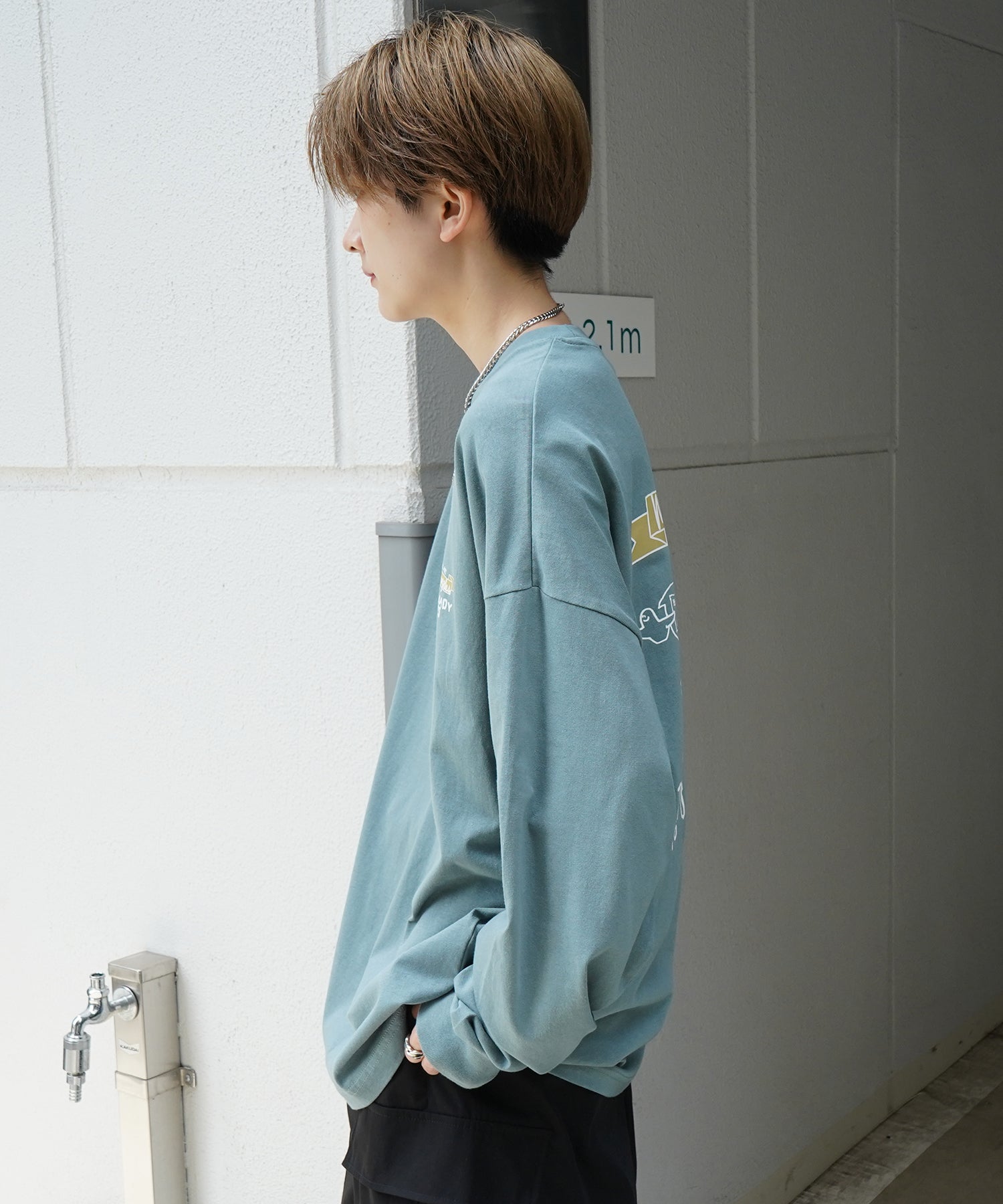 【MARK GONZALES ARTWORK COLLECTION / マーク ゴンザレス】ワンポイント刺繍 / バックプリント / 袖プリント ビッグシルエットロンT