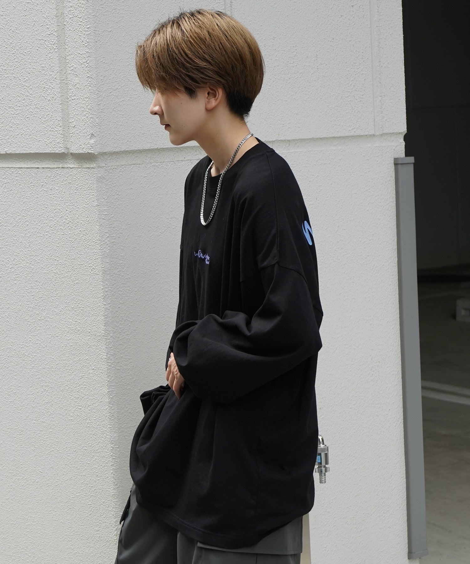 【MARK GONZALES ARTWORK COLLECTION / マーク ゴンザレス】ワンポイント刺繍 / バックプリント / 袖プリント ビッグシルエットロンT