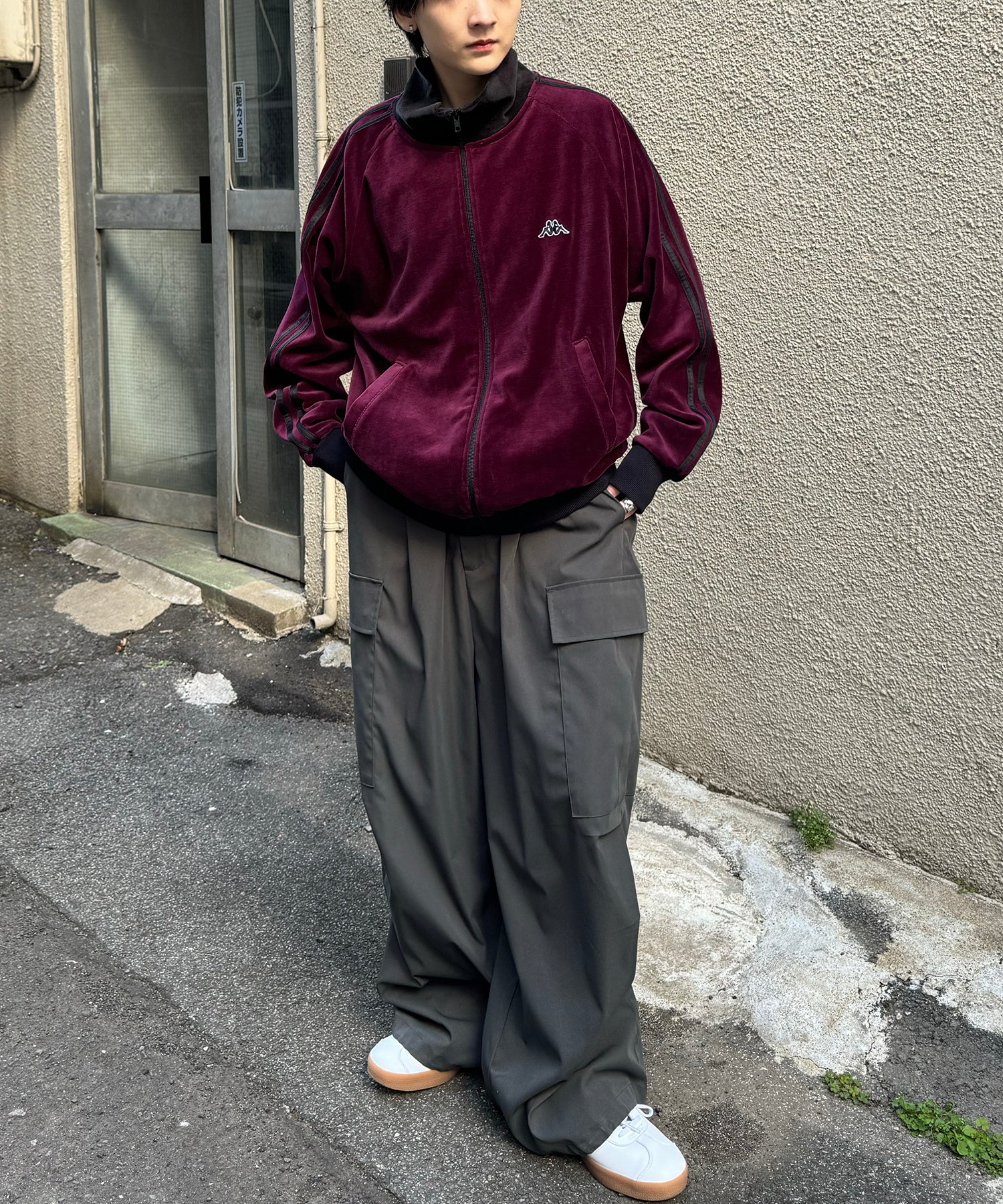 24AW 新色追加 【KAPPA】WEB限定  袖ラインジャージ / ベロア トラックジャケット ユニセックス