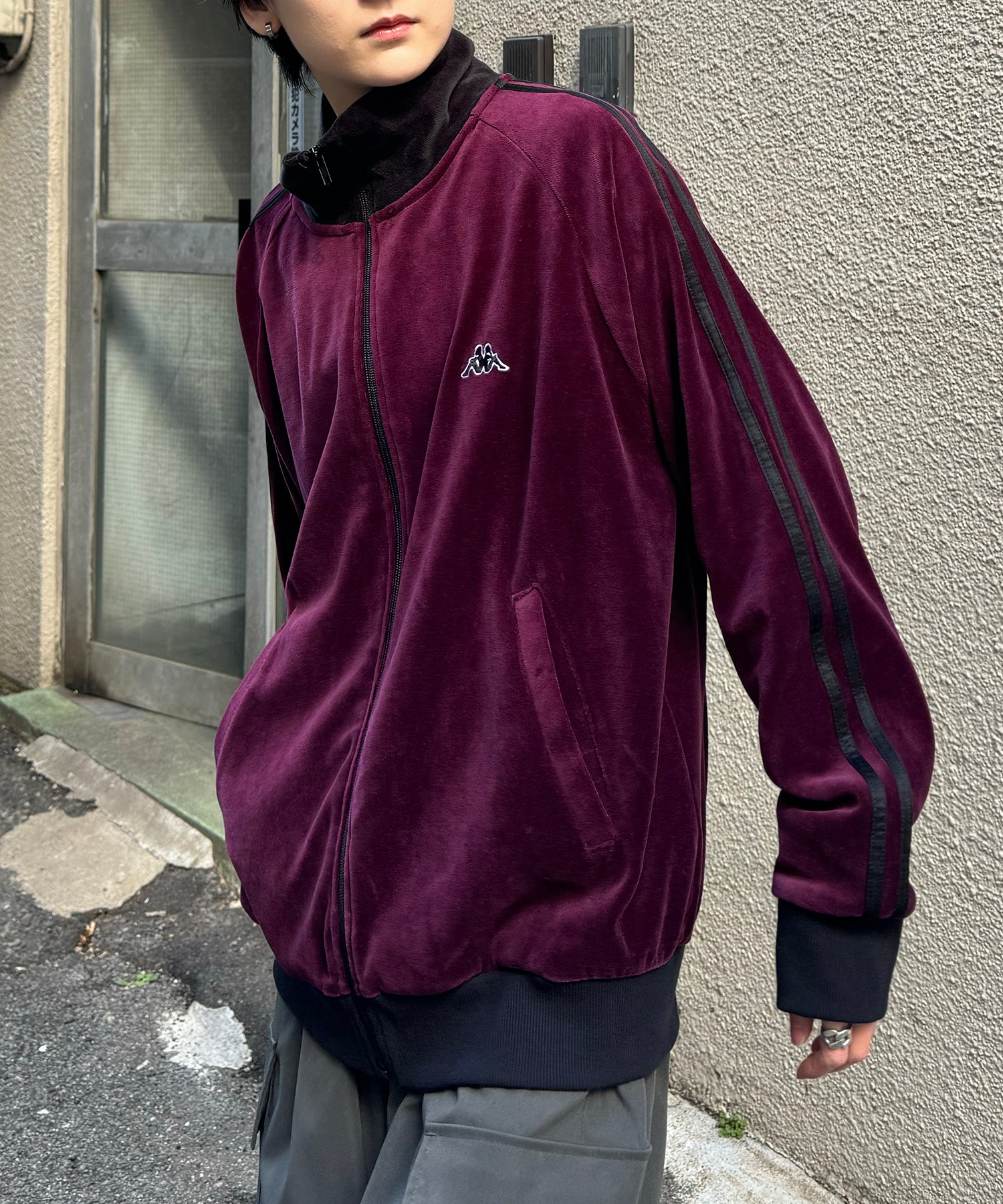 24AW 新色追加 【KAPPA】WEB限定  袖ラインジャージ / ベロア トラックジャケット ユニセックス