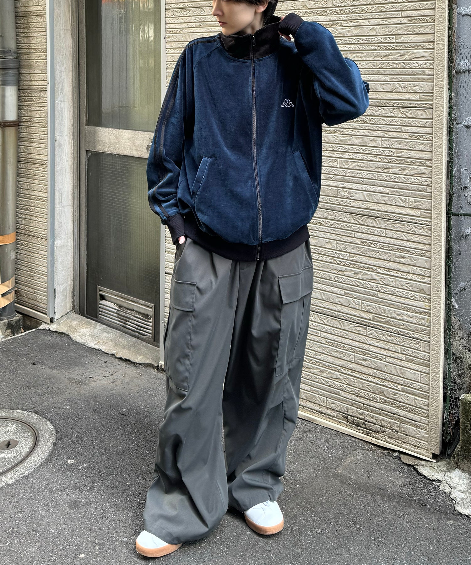 24AW 新色追加 【KAPPA】WEB限定  袖ラインジャージ / ベロア トラックジャケット ユニセックス