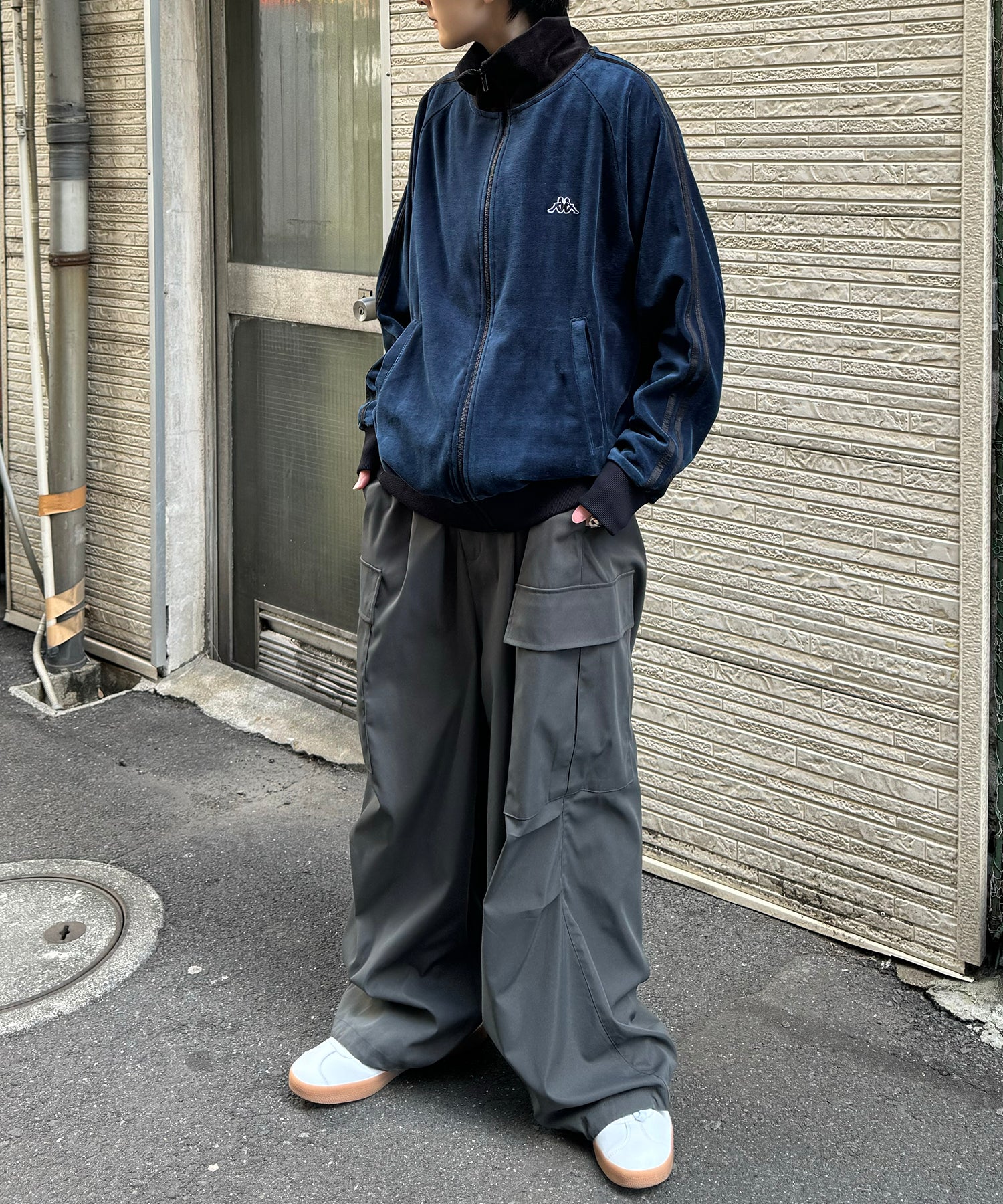 24AW 新色追加 【KAPPA】WEB限定  袖ラインジャージ / ベロア トラックジャケット ユニセックス