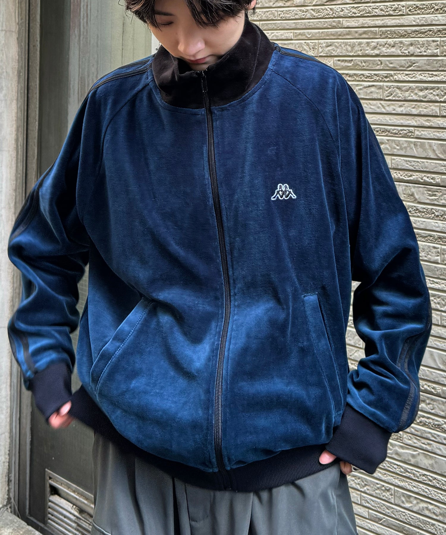 24AW 新色追加 【KAPPA】WEB限定  袖ラインジャージ / ベロア トラックジャケット ユニセックス