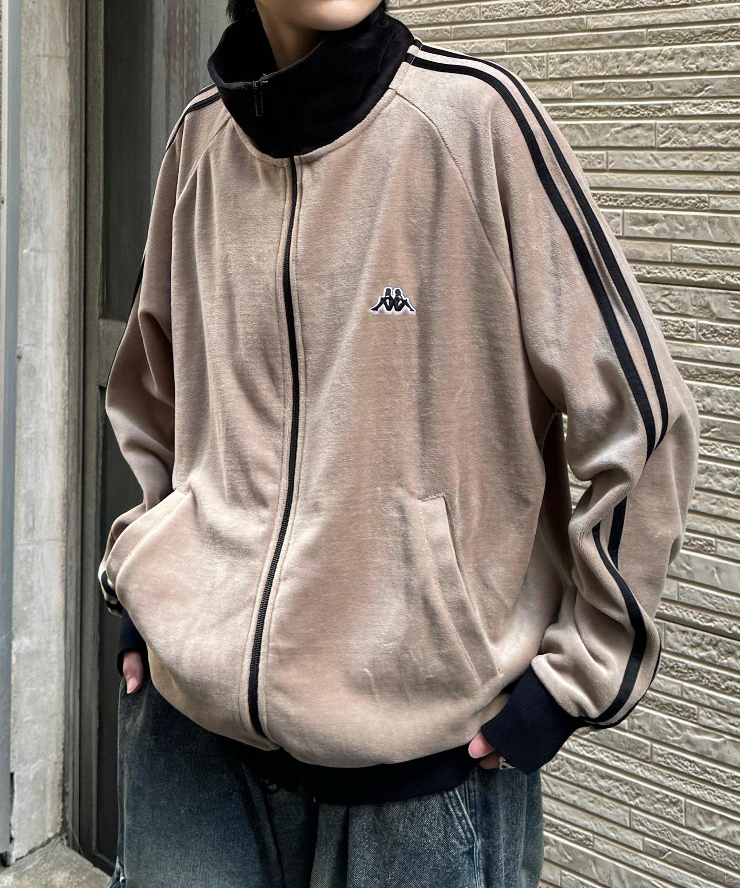 24AW 新色追加 【KAPPA】WEB限定  袖ラインジャージ / ベロア トラックジャケット ユニセックス