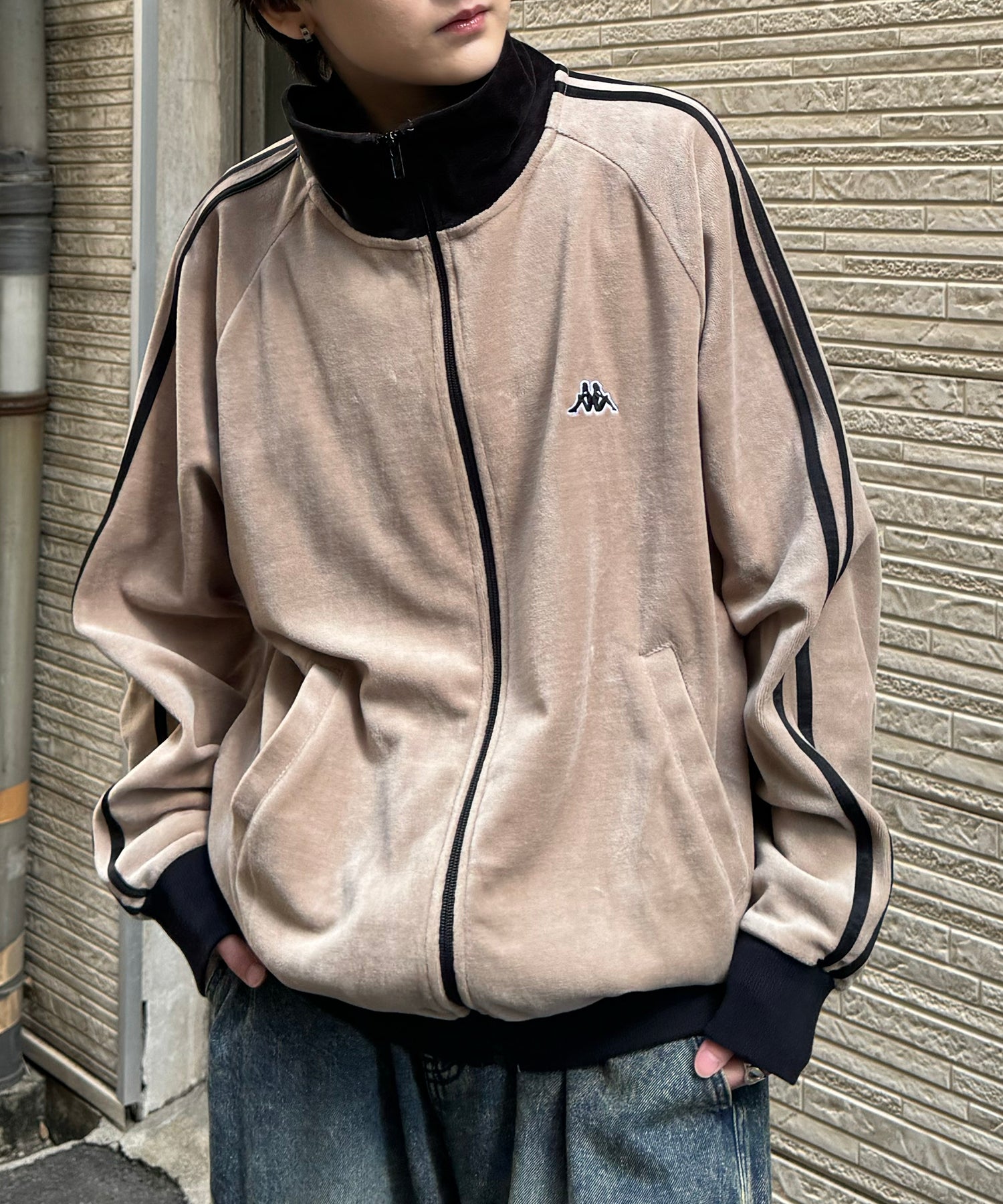 24AW 新色追加 【KAPPA】WEB限定  袖ラインジャージ / ベロア トラックジャケット ユニセックス