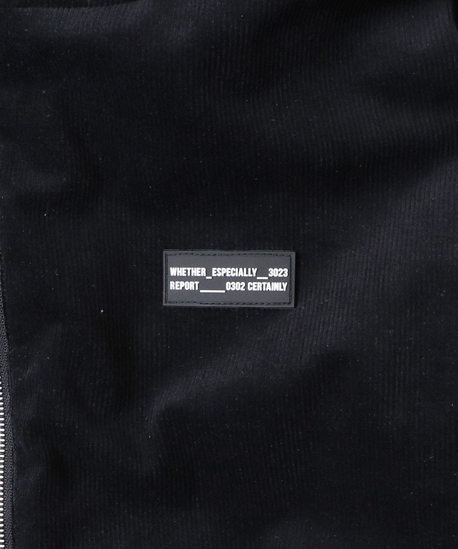 ビッグシルエット ラバーワンポイントロゴ コーデュロイ エコダウンジャケットフーディー