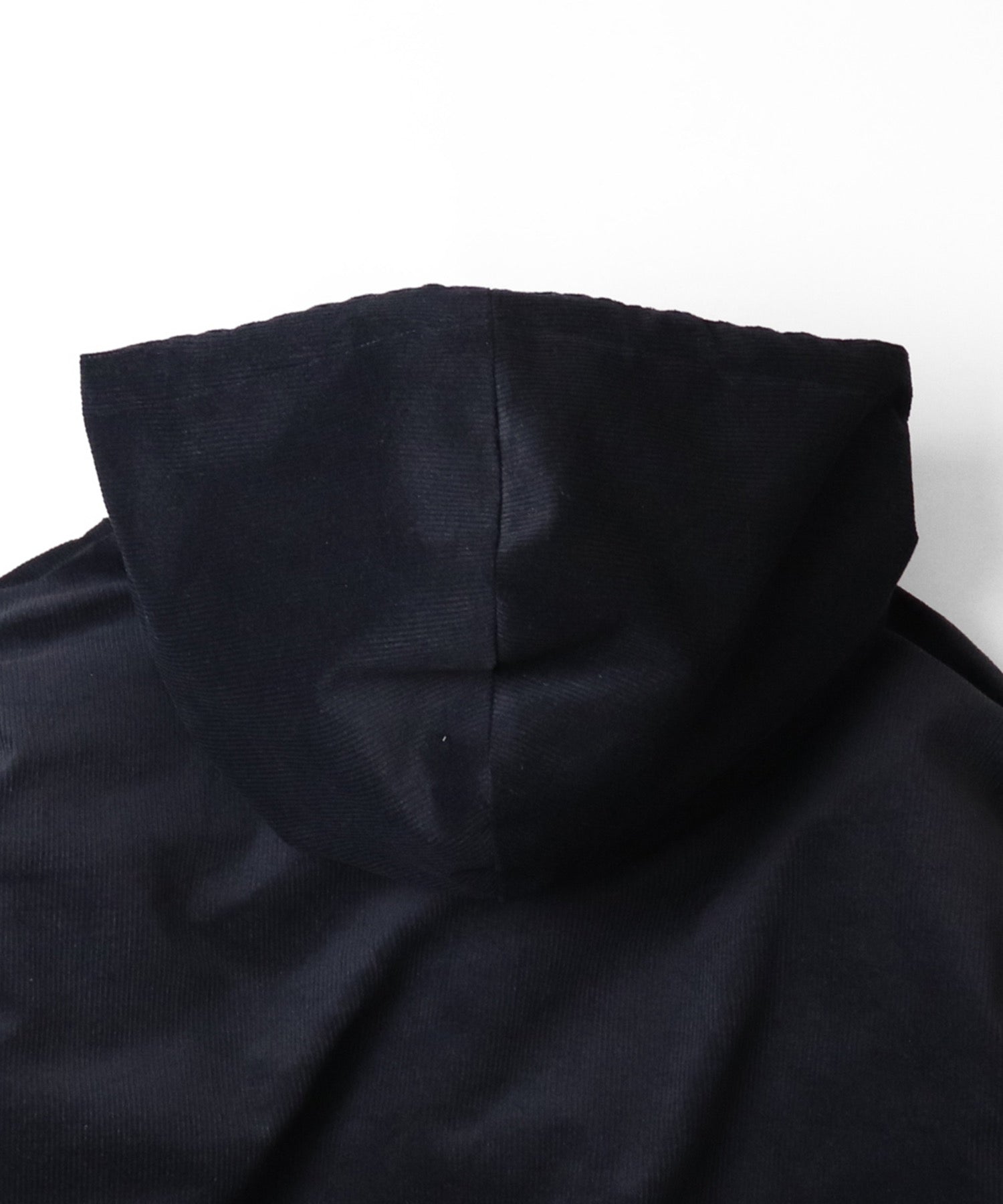 ビッグシルエット ラバーワンポイントロゴ コーデュロイ エコダウンジャケットフーディー