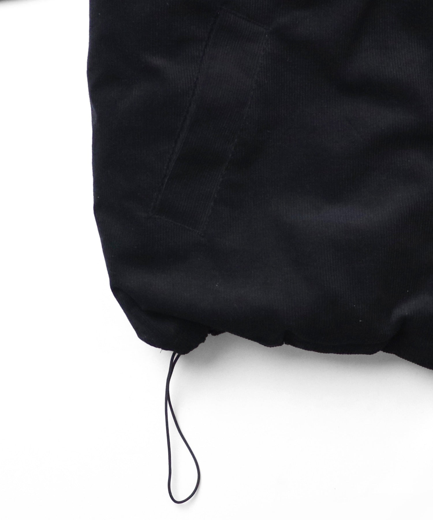 ビッグシルエット ラバーワンポイントロゴ コーデュロイ エコダウンジャケットフーディー