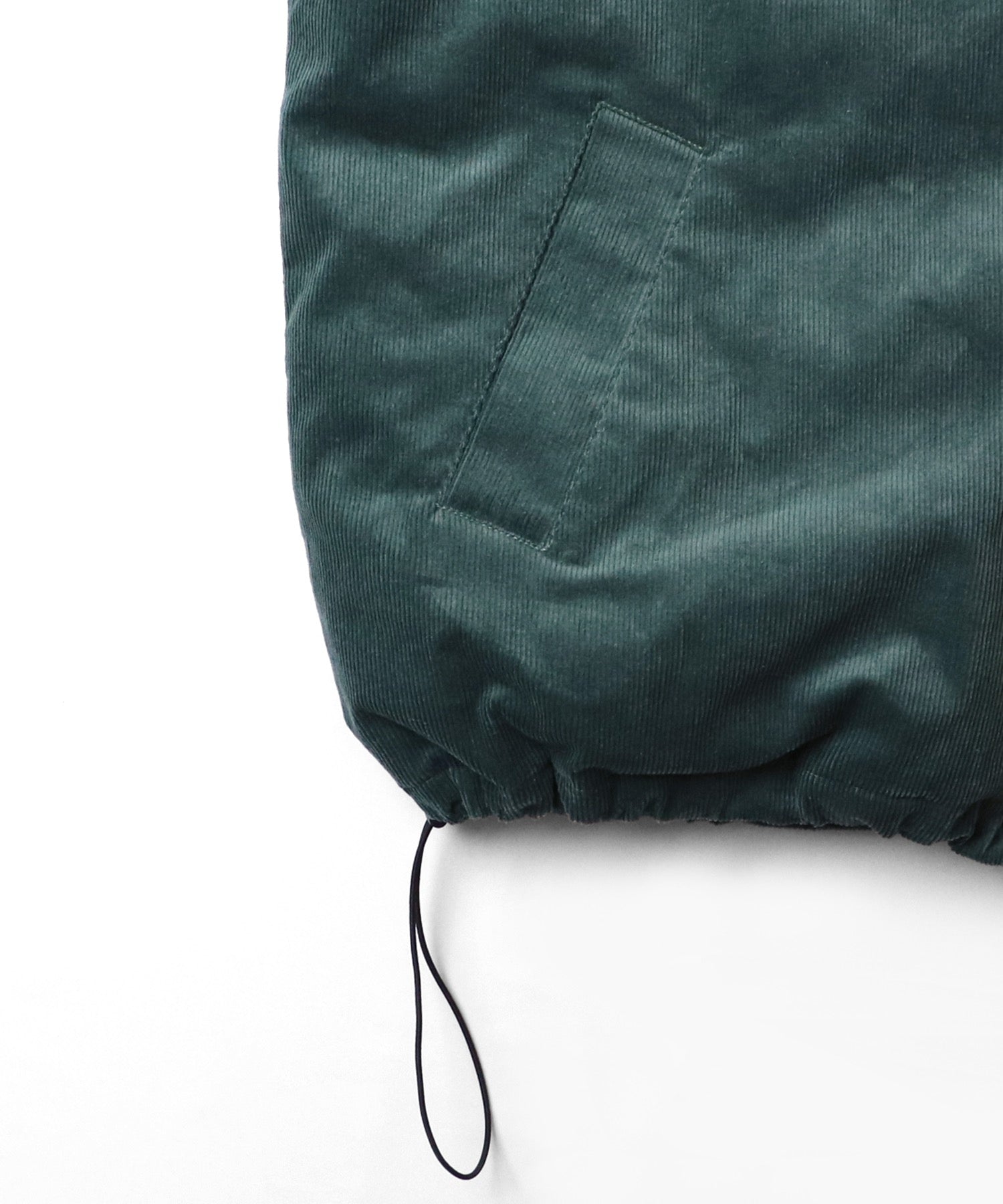 ビッグシルエット ラバーワンポイントロゴ コーデュロイ エコダウンジャケットフーディー