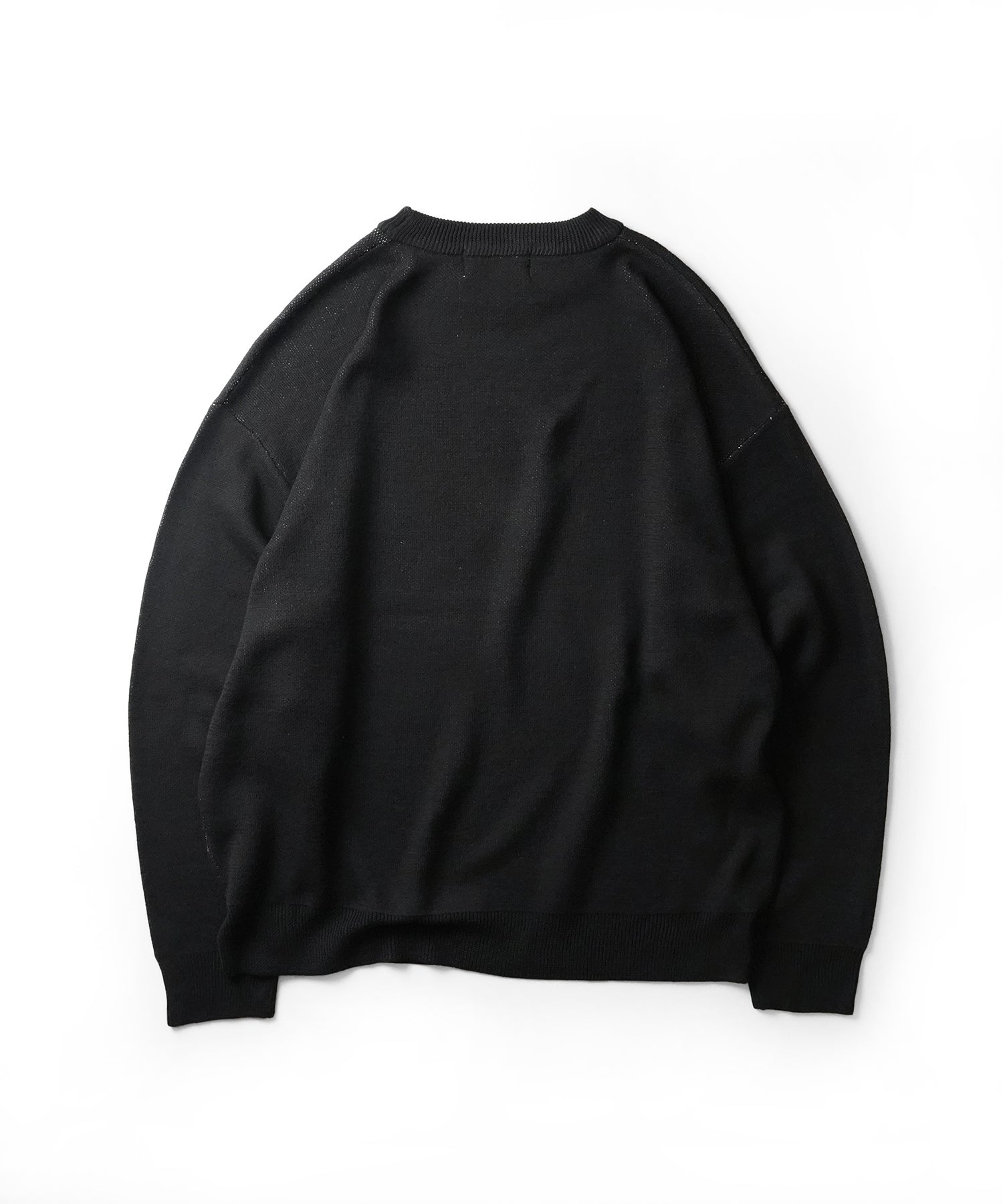 モヘアライク 8ボール / ダイス / スカル グラフィックジャガード ビッグシルエット プルオーバーソフトタッチシャギーニット