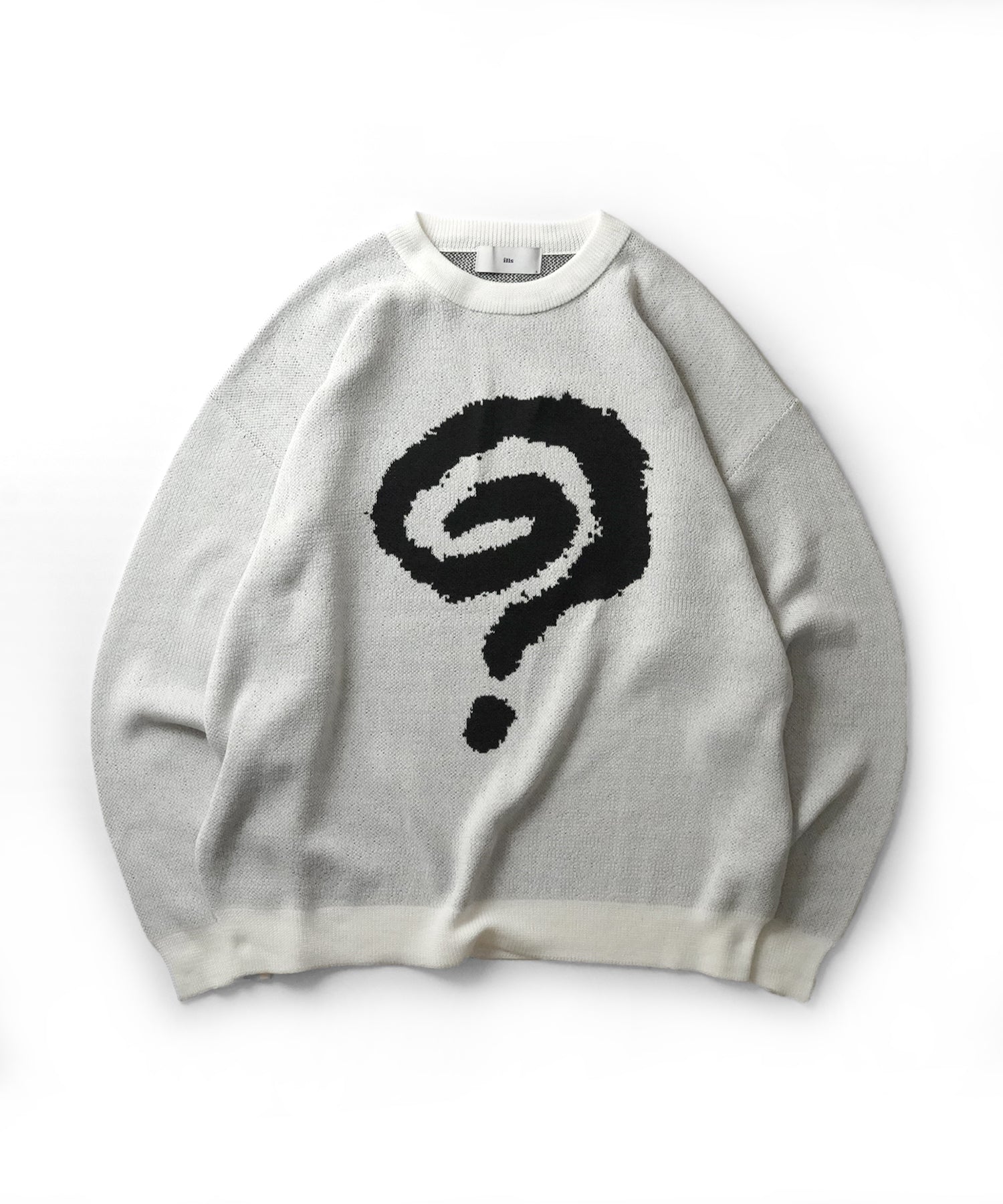 モヘアライク 8ボール / ダイス / スカル グラフィックジャガード ビッグシルエット プルオーバーソフトタッチシャギーニット