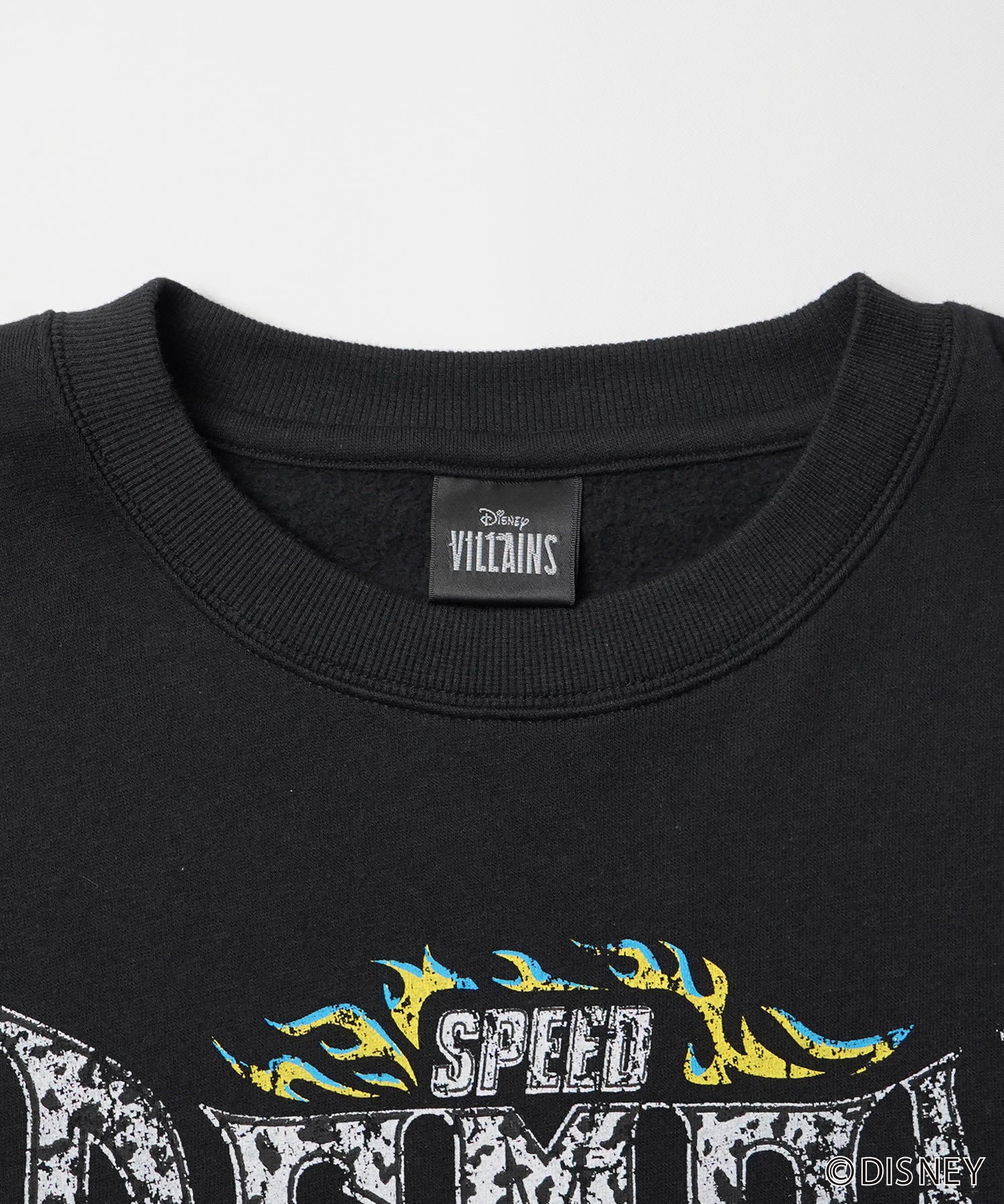 24SS【Disney / ディズニー】VILLAINS / ヴィランズ CRUELLA / クルエラ ビッグシルエット ヴィンテージライク ピグメント加工 レトロプリントスウェットプルオーバー