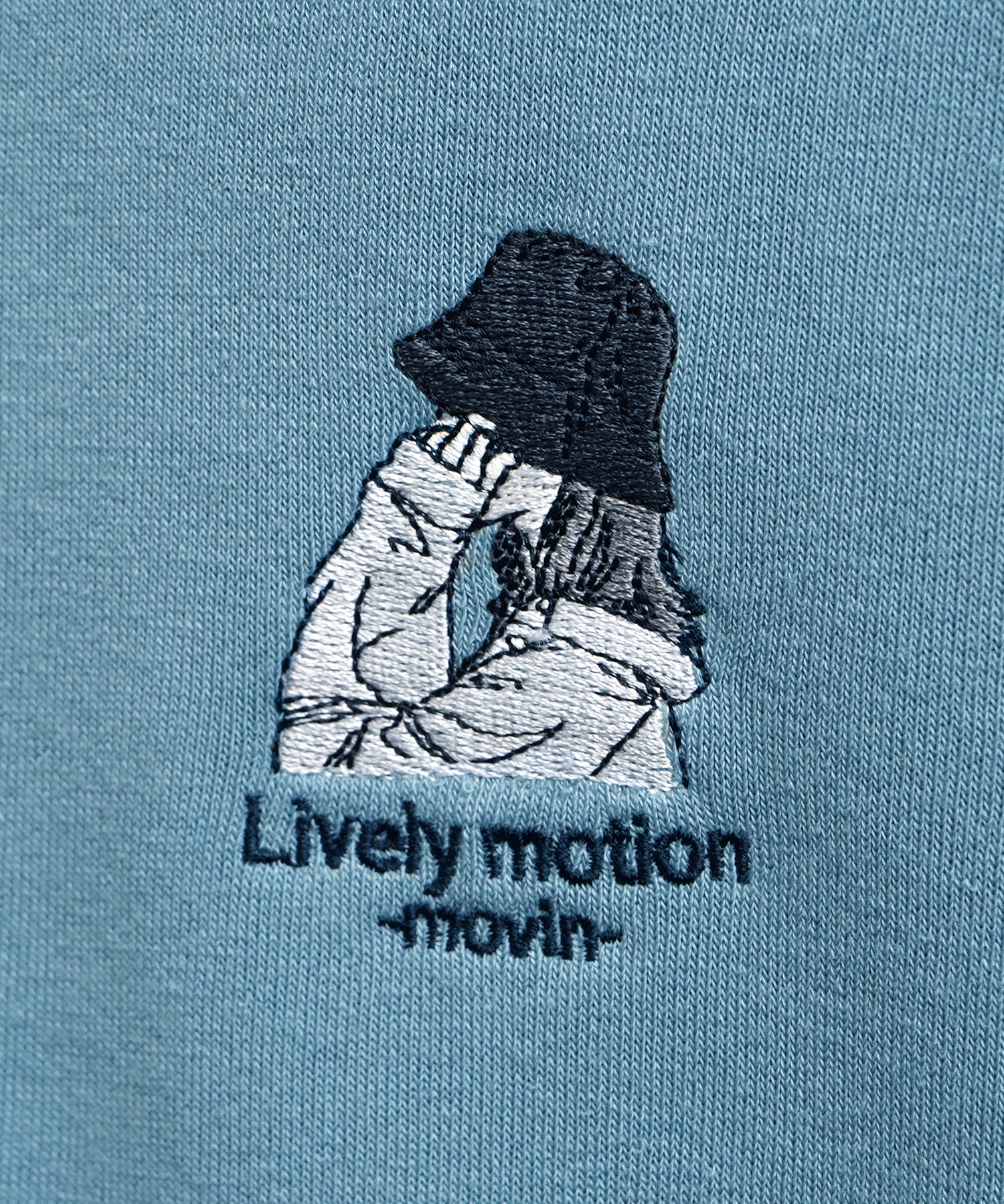 バケットガール イラストワンポイント刺繍 ビッグシルエット 裏起毛プルオーバースウェット