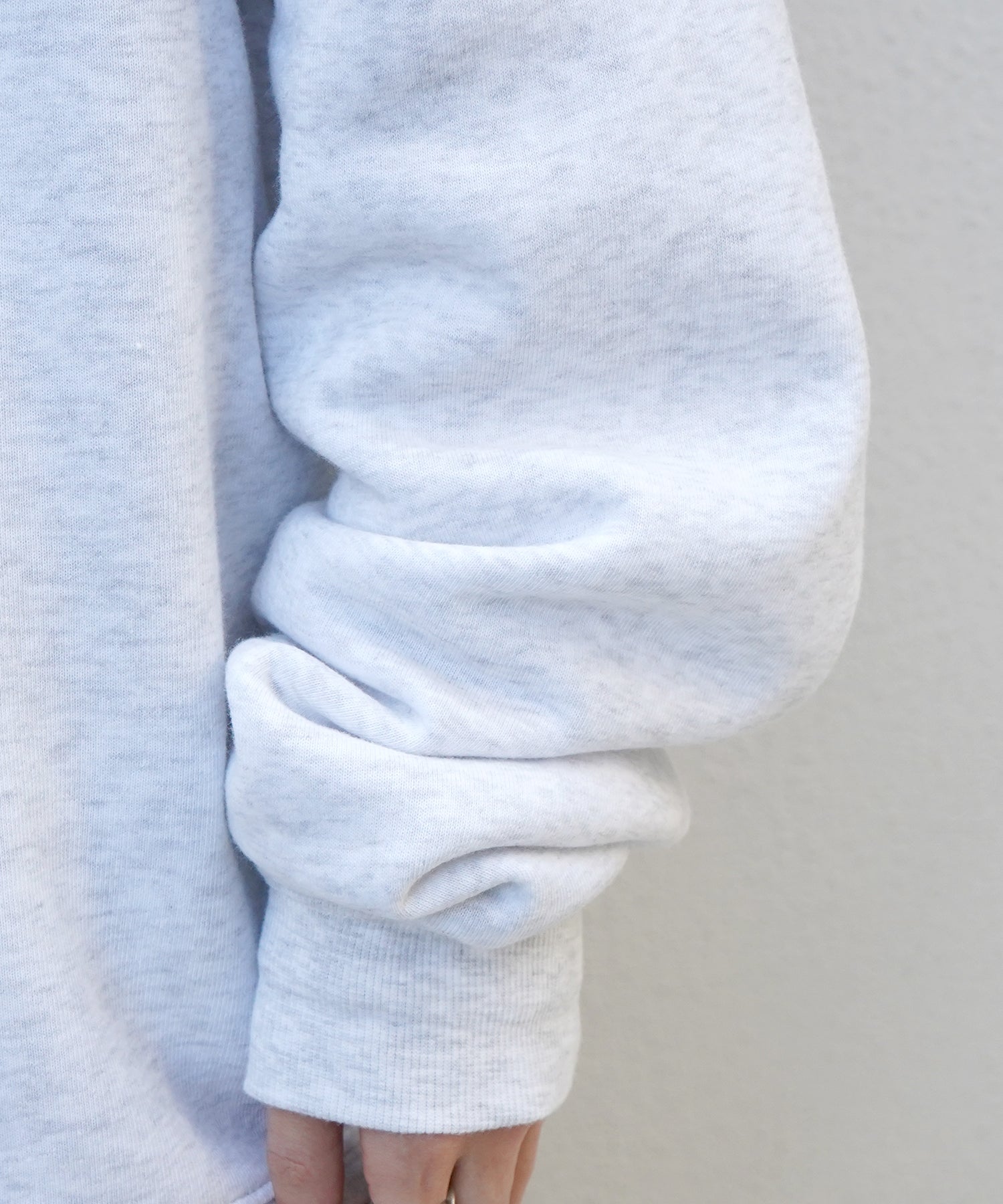 ビリヤード/ダイス ワンポイント刺繍ロゴ ビッグシルエット 裏起毛プルオーバーハーフジップスウェット