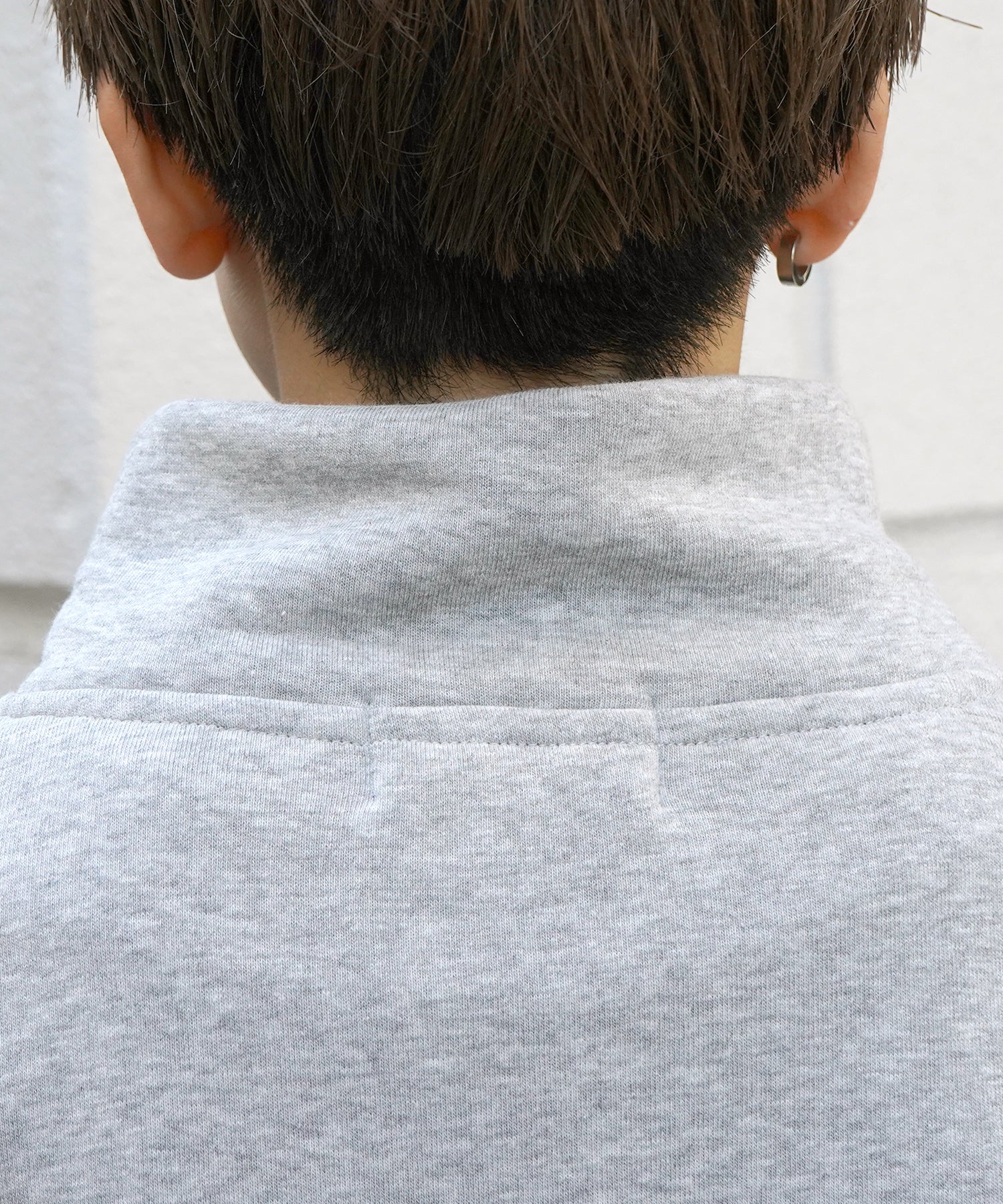 ビリヤード/ダイス ワンポイント刺繍ロゴ ビッグシルエット 裏起毛プルオーバーハーフジップスウェット