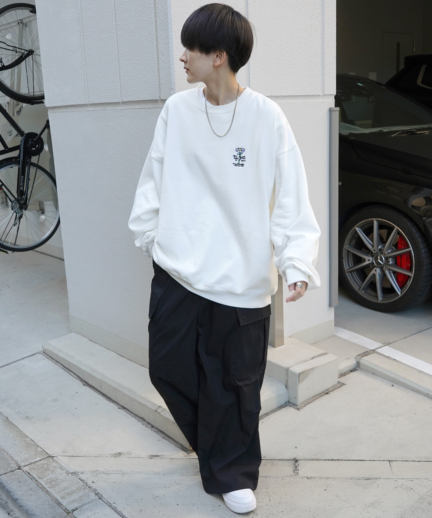 【MARK GONZALES ARTWORK COLLECTION / マーク ゴンザレス】別注 ビッグシルエット イラストバックプリント プルオーバースウェット