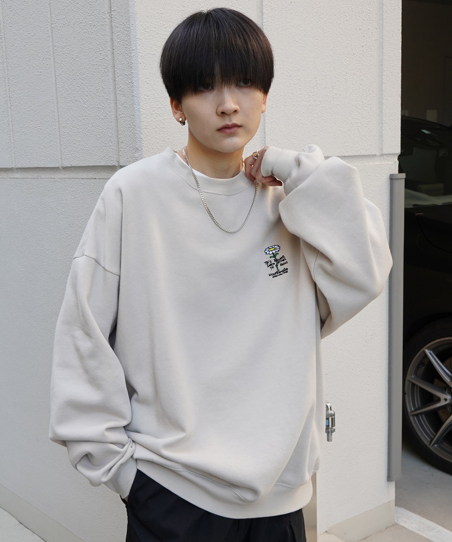 【MARK GONZALES ARTWORK COLLECTION / マーク ゴンザレス】別注 ビッグシルエット イラストバックプリント プルオーバースウェット