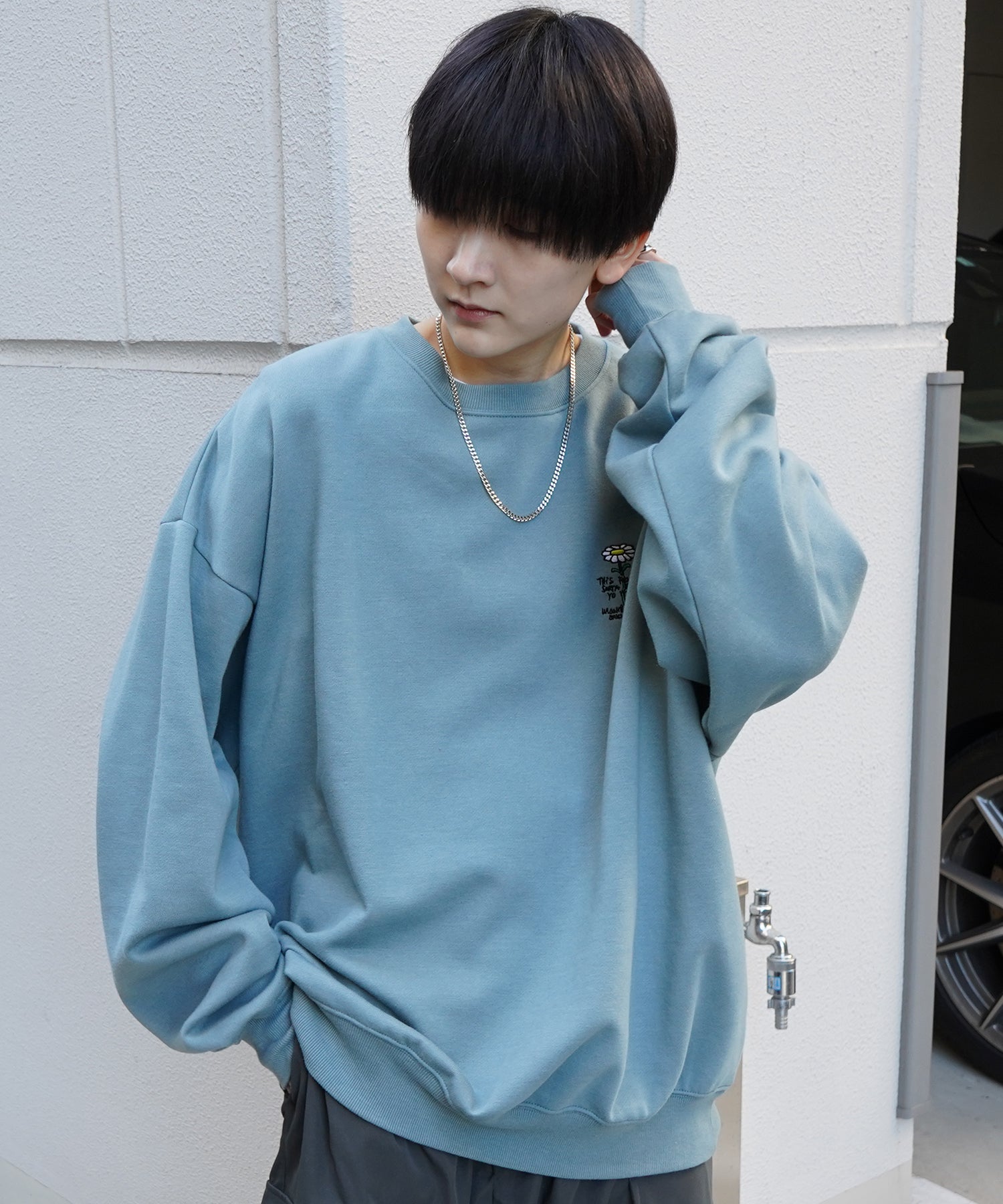 【MARK GONZALES ARTWORK COLLECTION / マーク ゴンザレス】別注 ビッグシルエット イラストバックプリント プルオーバースウェット