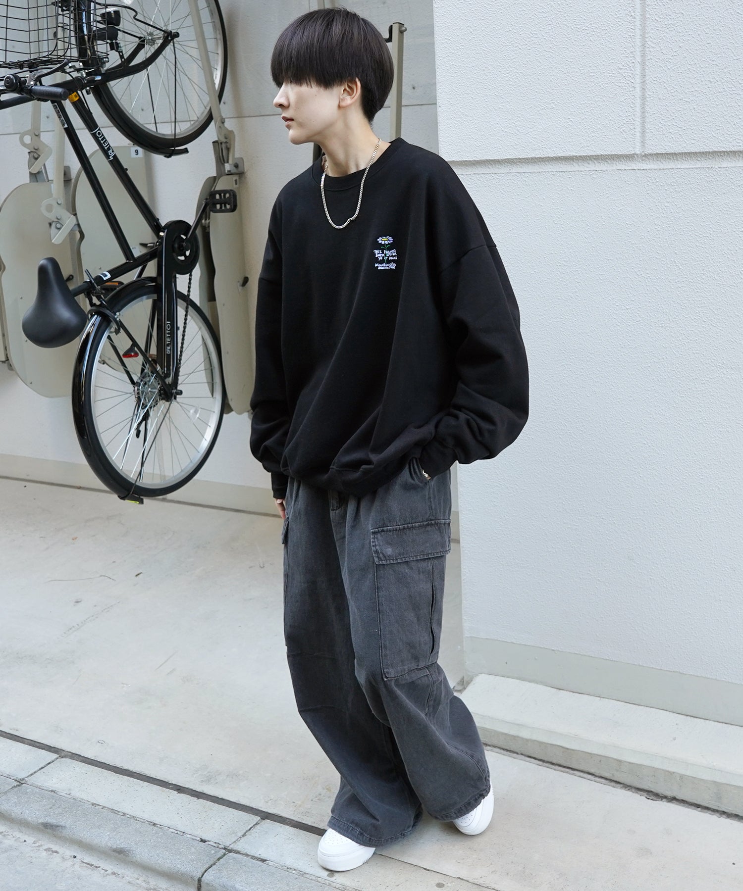 【MARK GONZALES ARTWORK COLLECTION / マーク ゴンザレス】別注 ビッグシルエット イラストバックプリント プルオーバースウェット