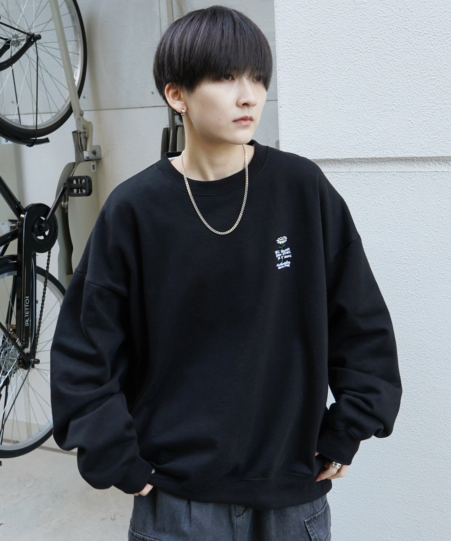 【MARK GONZALES ARTWORK COLLECTION / マーク ゴンザレス】別注 ビッグシルエット イラストバックプリント プルオーバースウェット