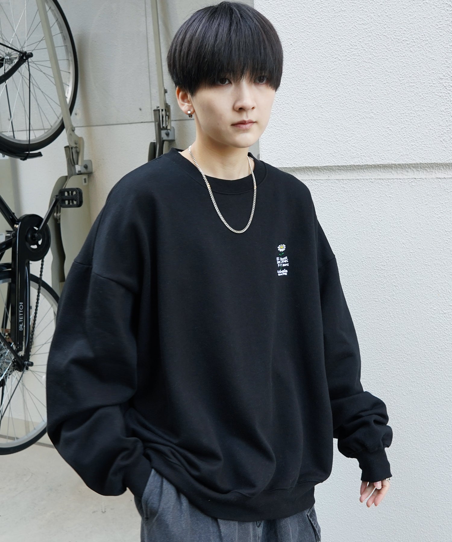 【MARK GONZALES ARTWORK COLLECTION / マーク ゴンザレス】別注 ビッグシルエット イラストバックプリント プルオーバースウェット