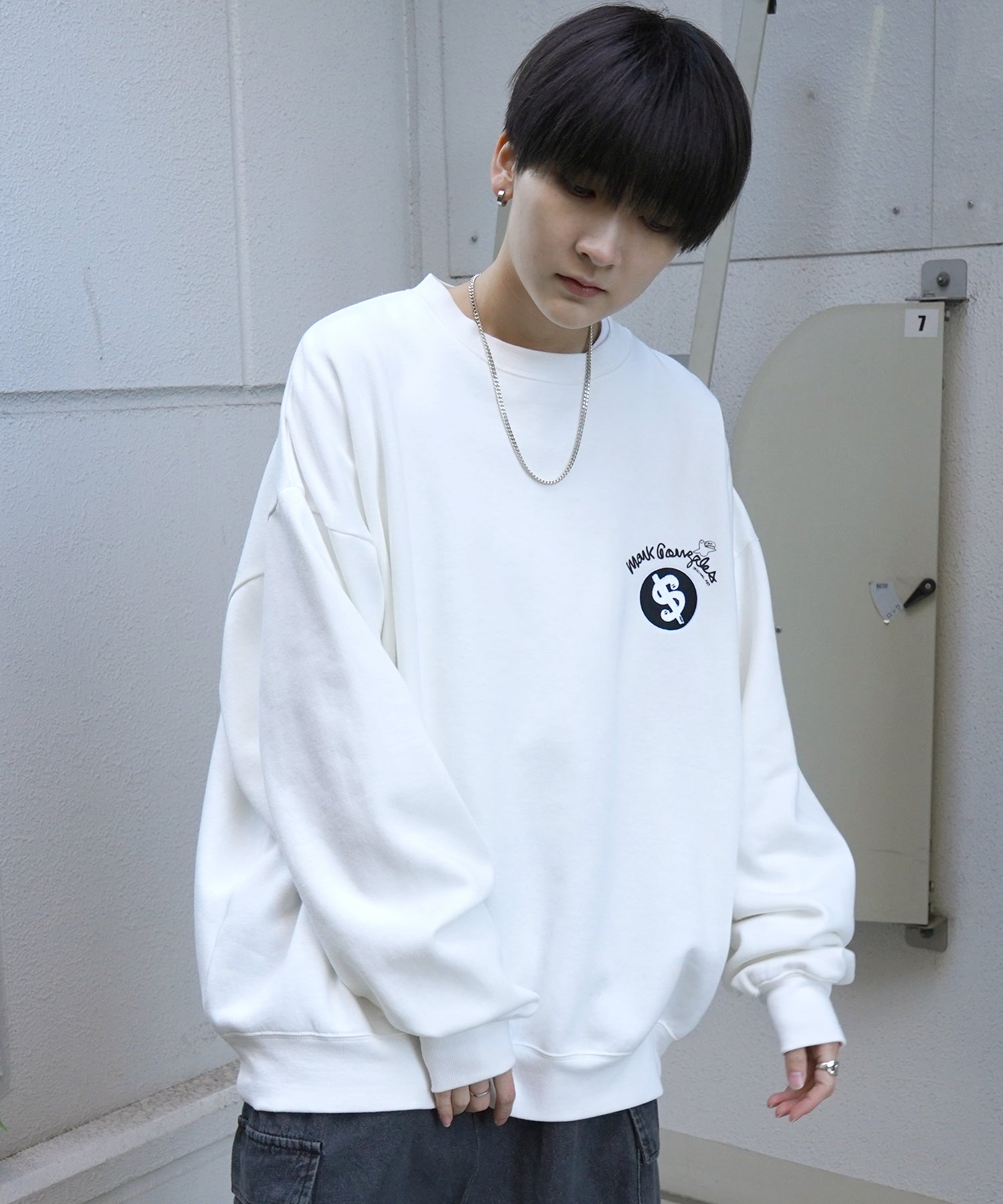 【MARK GONZALES ARTWORK COLLECTION / マーク ゴンザレス】別注 ビッグシルエット イラストバックプリント プルオーバースウェット