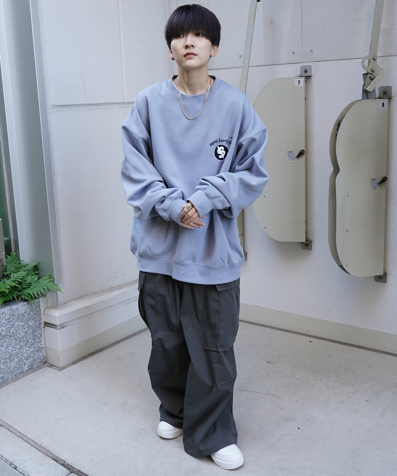 【MARK GONZALES ARTWORK COLLECTION / マーク ゴンザレス】別注 ビッグシルエット イラストバックプリント プルオーバースウェット