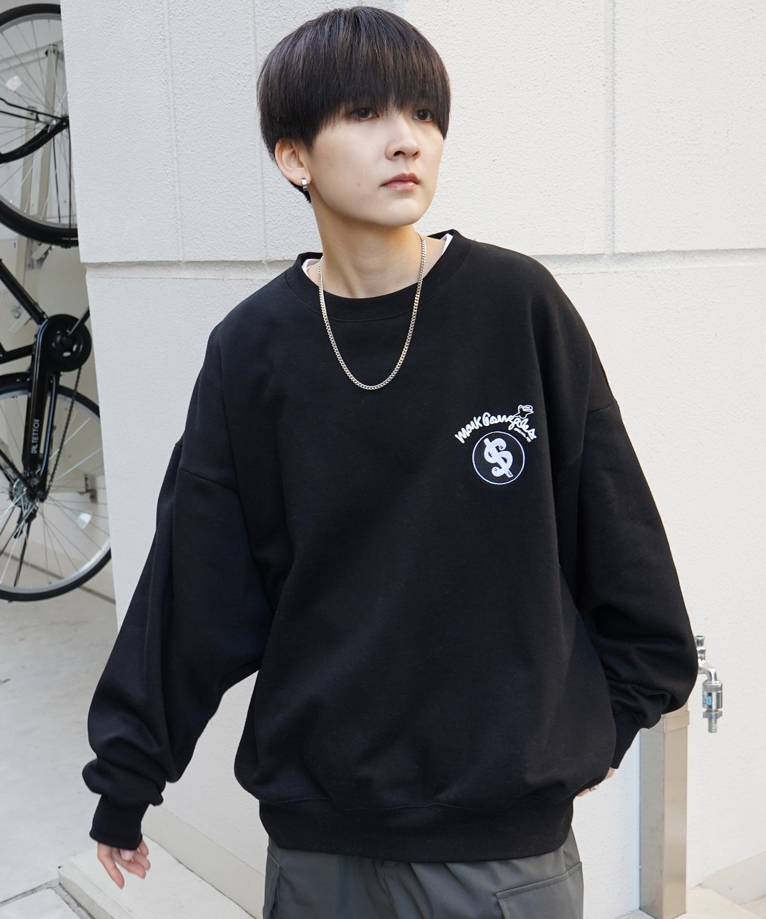 【MARK GONZALES ARTWORK COLLECTION / マーク ゴンザレス】別注 ビッグシルエット イラストバックプリント プルオーバースウェット